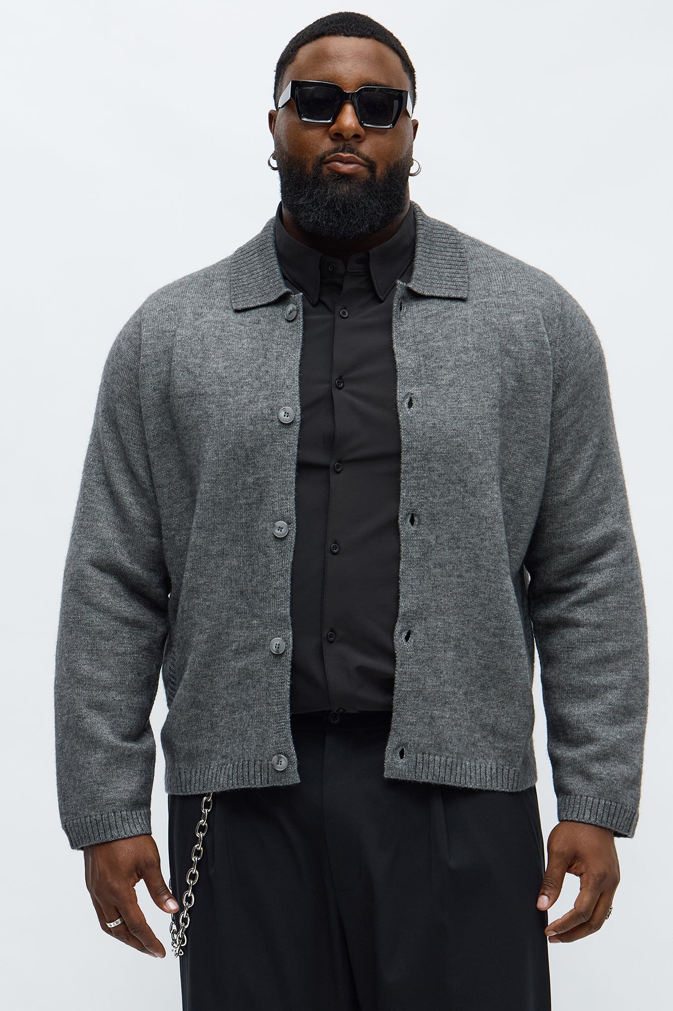 Creeks Sweater Cardigan - Dark Grey