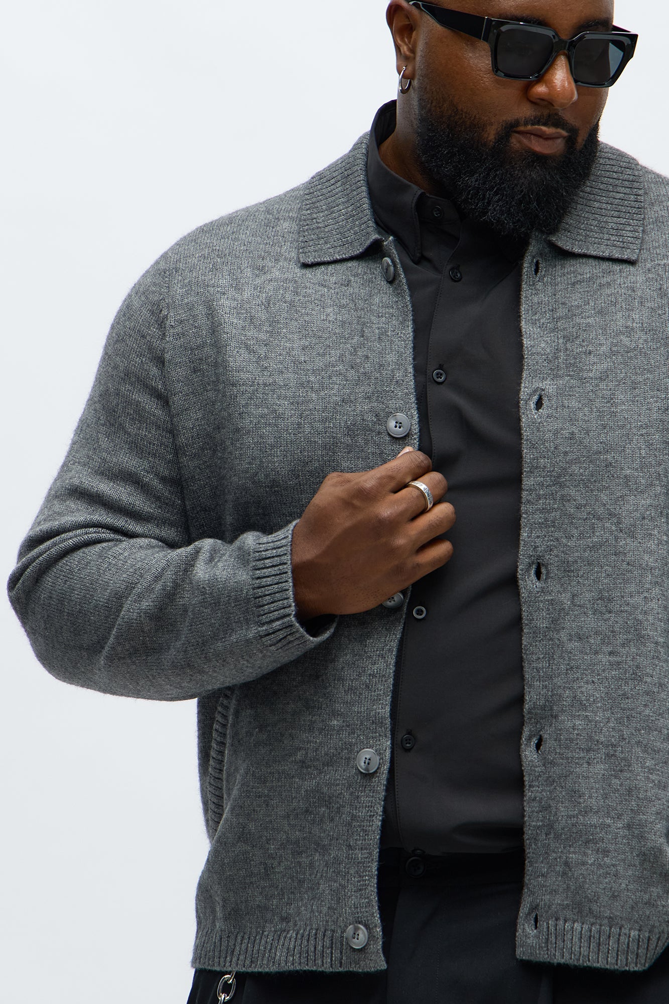 Creeks Sweater Cardigan - Dark Grey