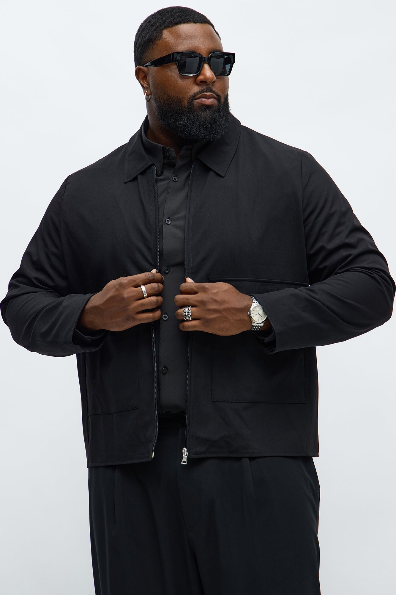 Erod Casual Zip Jacket - Black