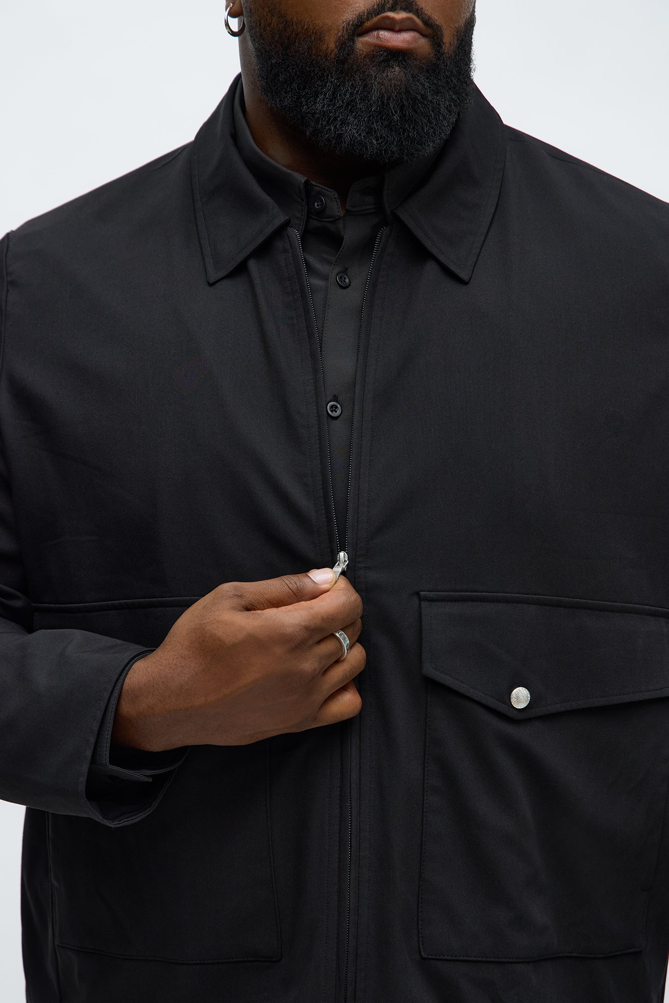 Erod Casual Zip Jacket - Black