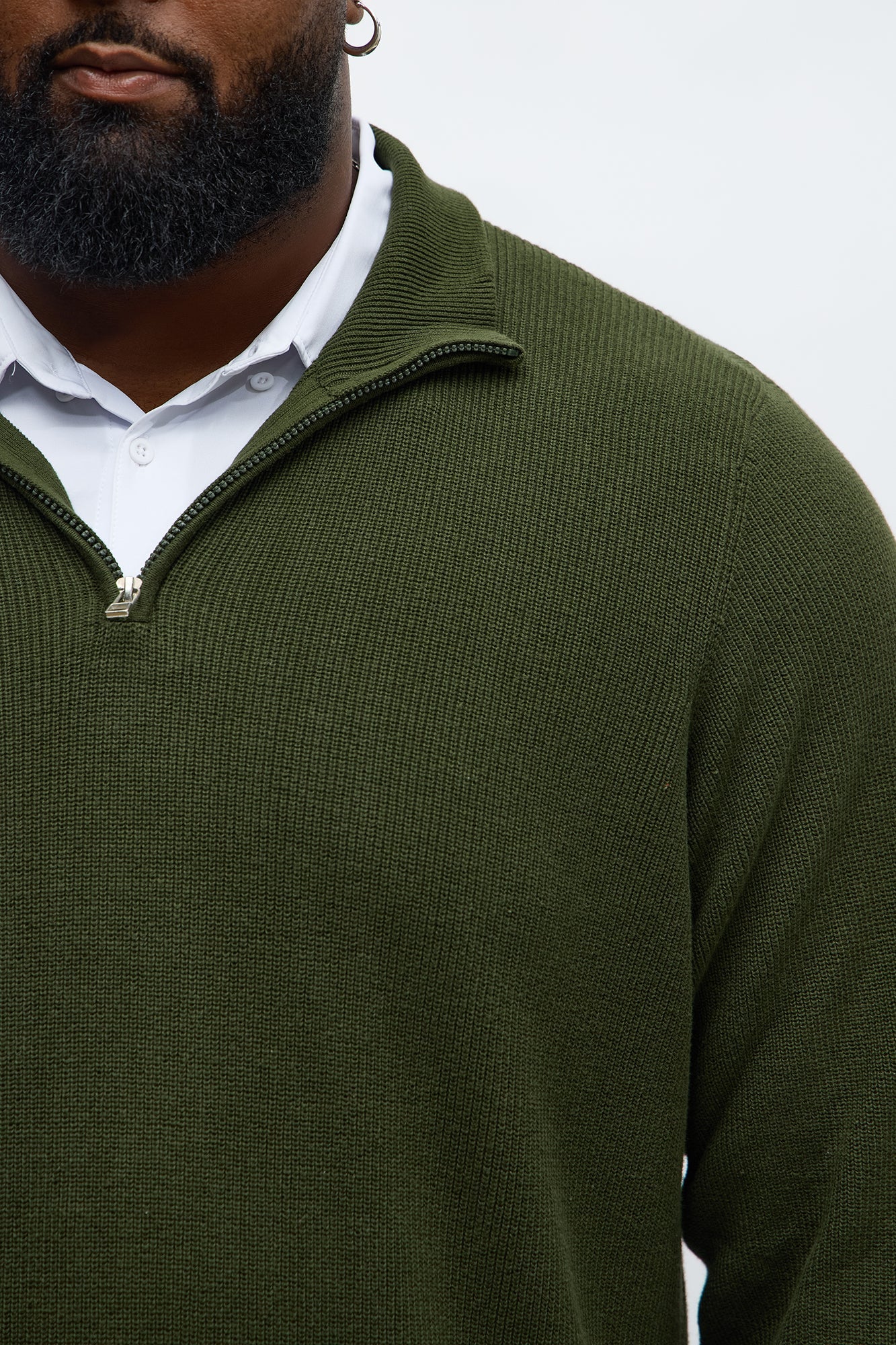 Shawn Quarter Zip Sweater - Olive
