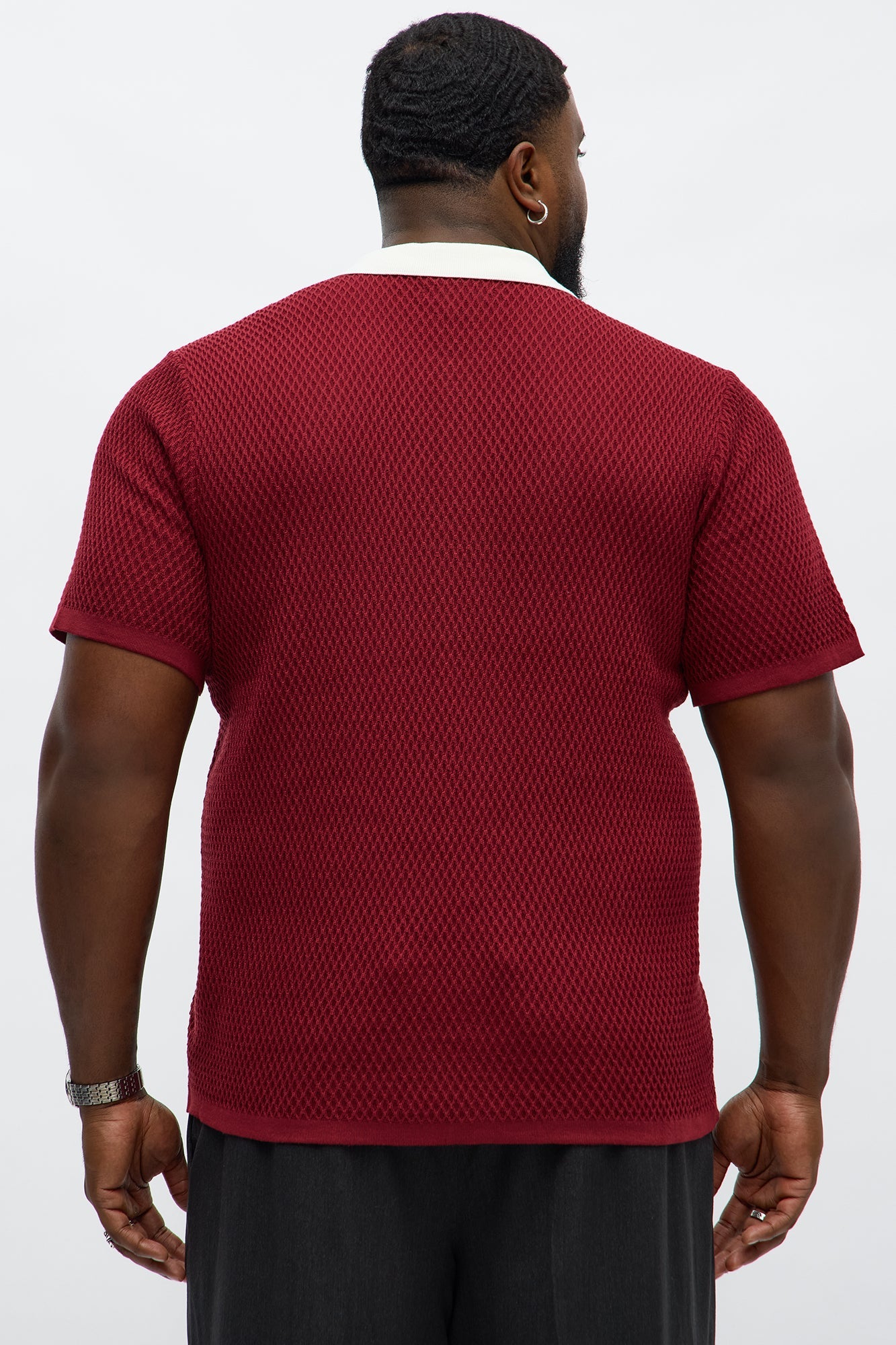 Clubhouse Textured Polo - Burgundy/combo