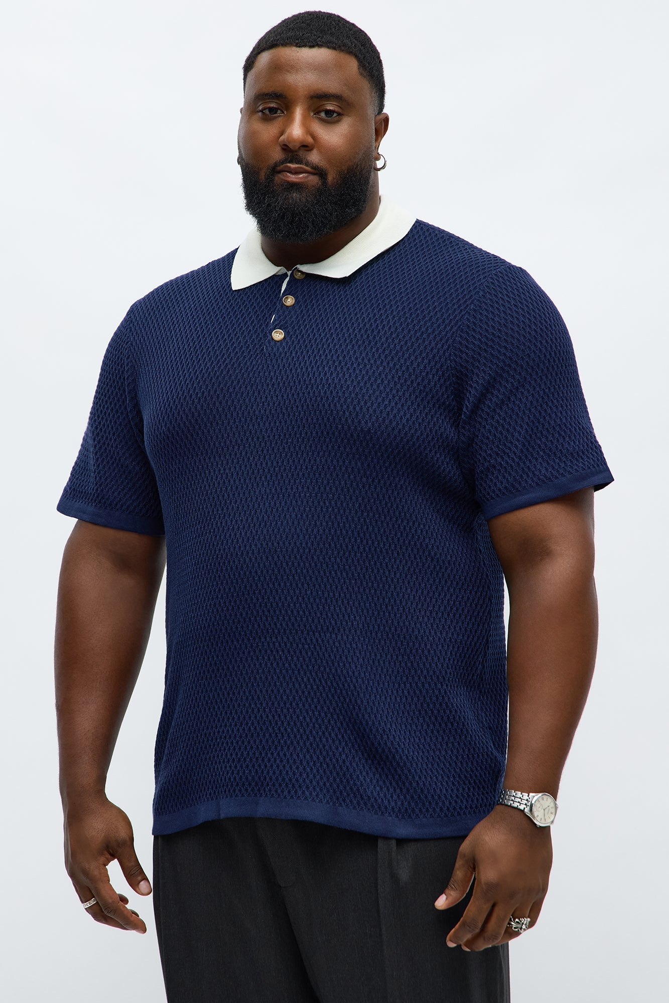 Clubhouse Textured Polo - Blue/combo