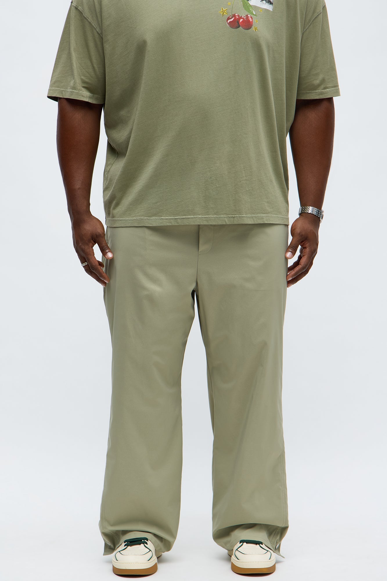 Baggy Lose Control Snap Button Pant - Sage