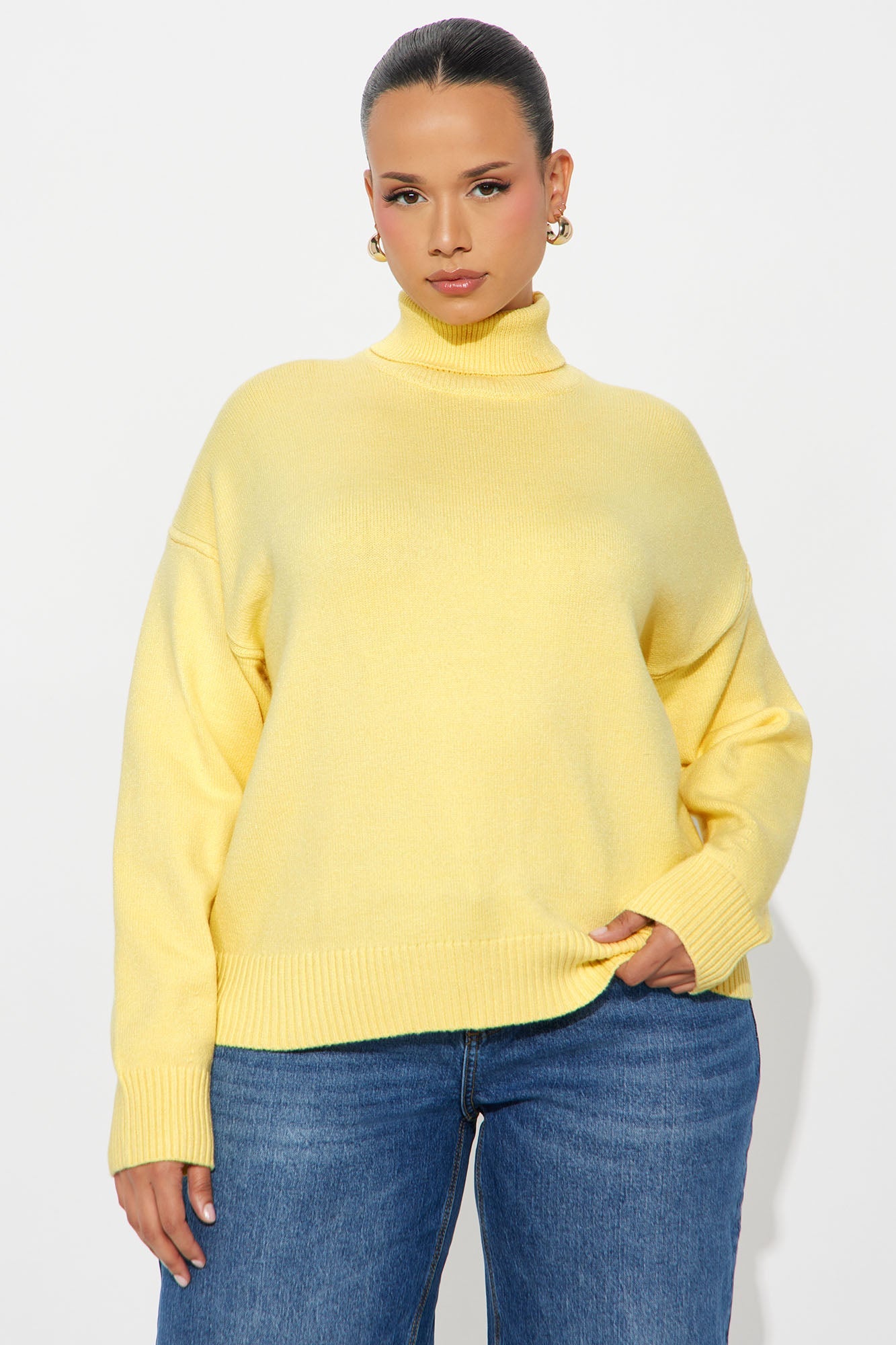 Taking What's Mine Turtle Neck Sweater - Butter Yellow
