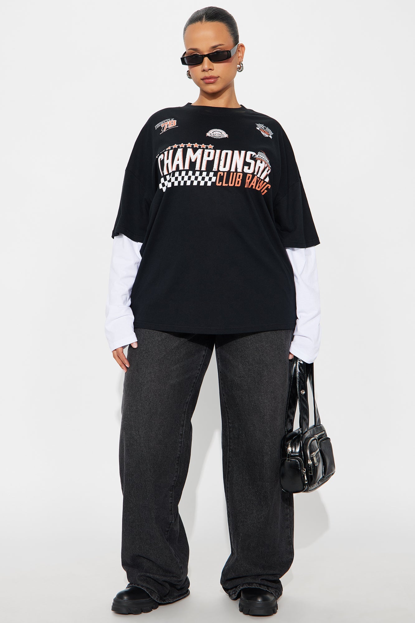 Championship Club Racing Love Sleeve Tee - Black