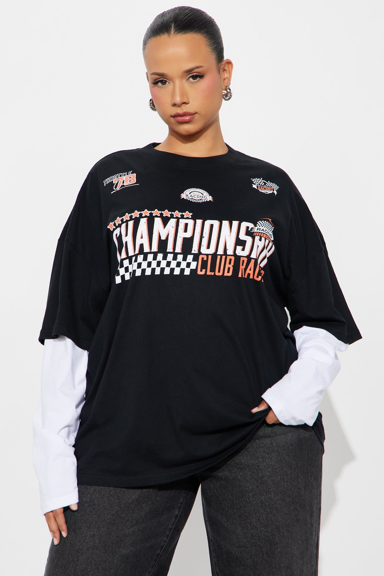 Championship Club Racing Love Sleeve Tee - Black