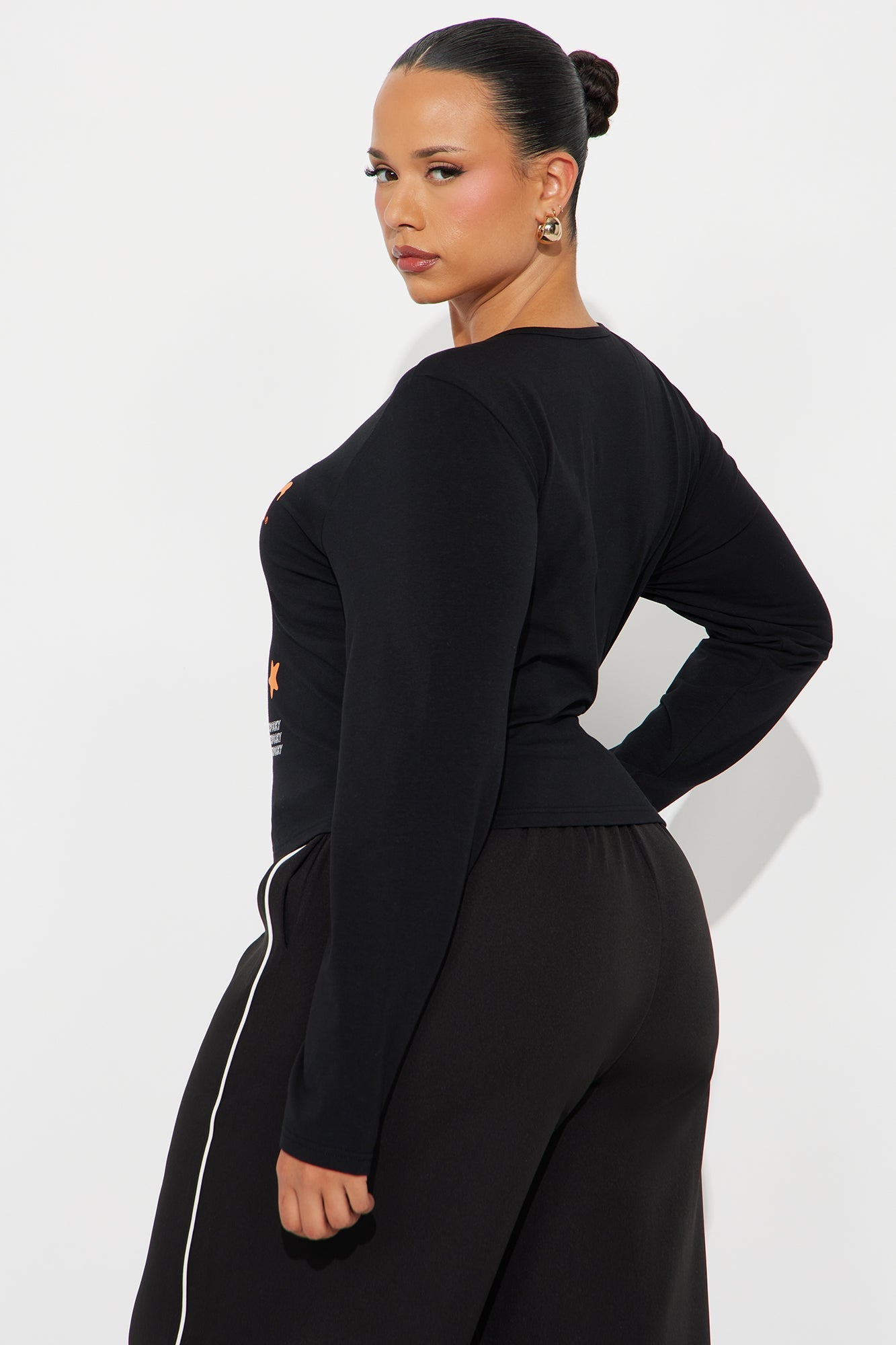 Casper The Friendly Ghost Long Sleeve Baby Tee - Black