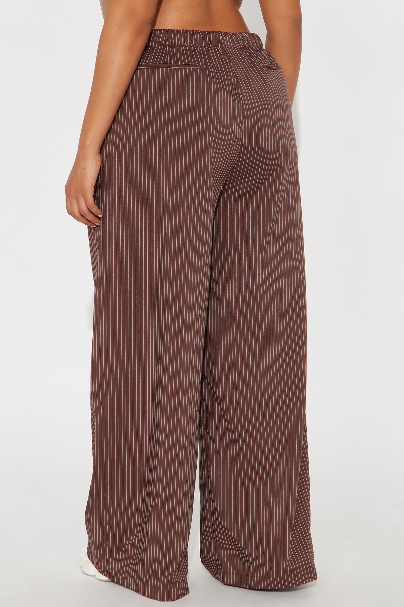 Until Next Time Pinstripe Trouser - Chocolate