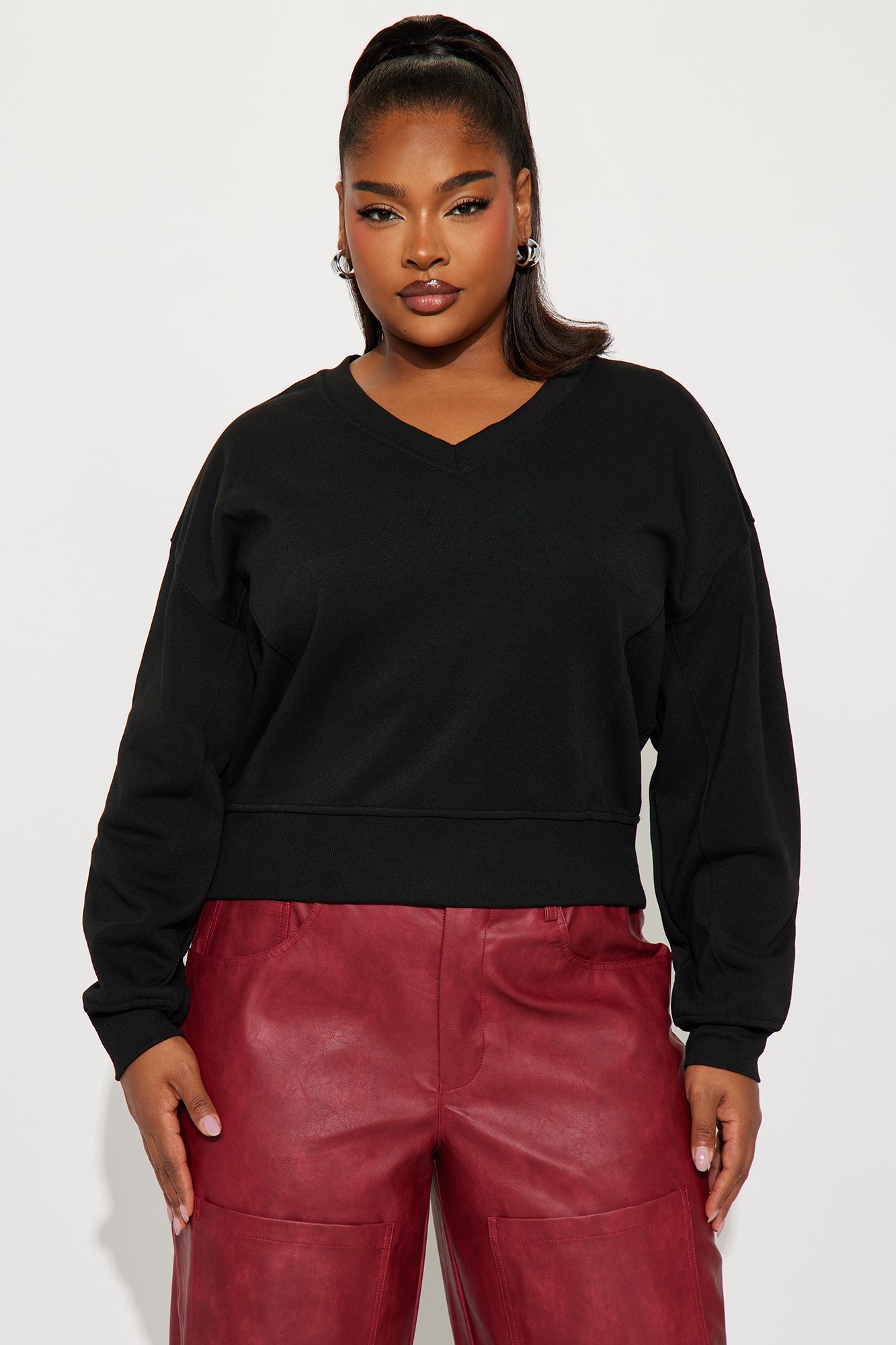 Effortless Vibes Fleece Sweatshirt - Black