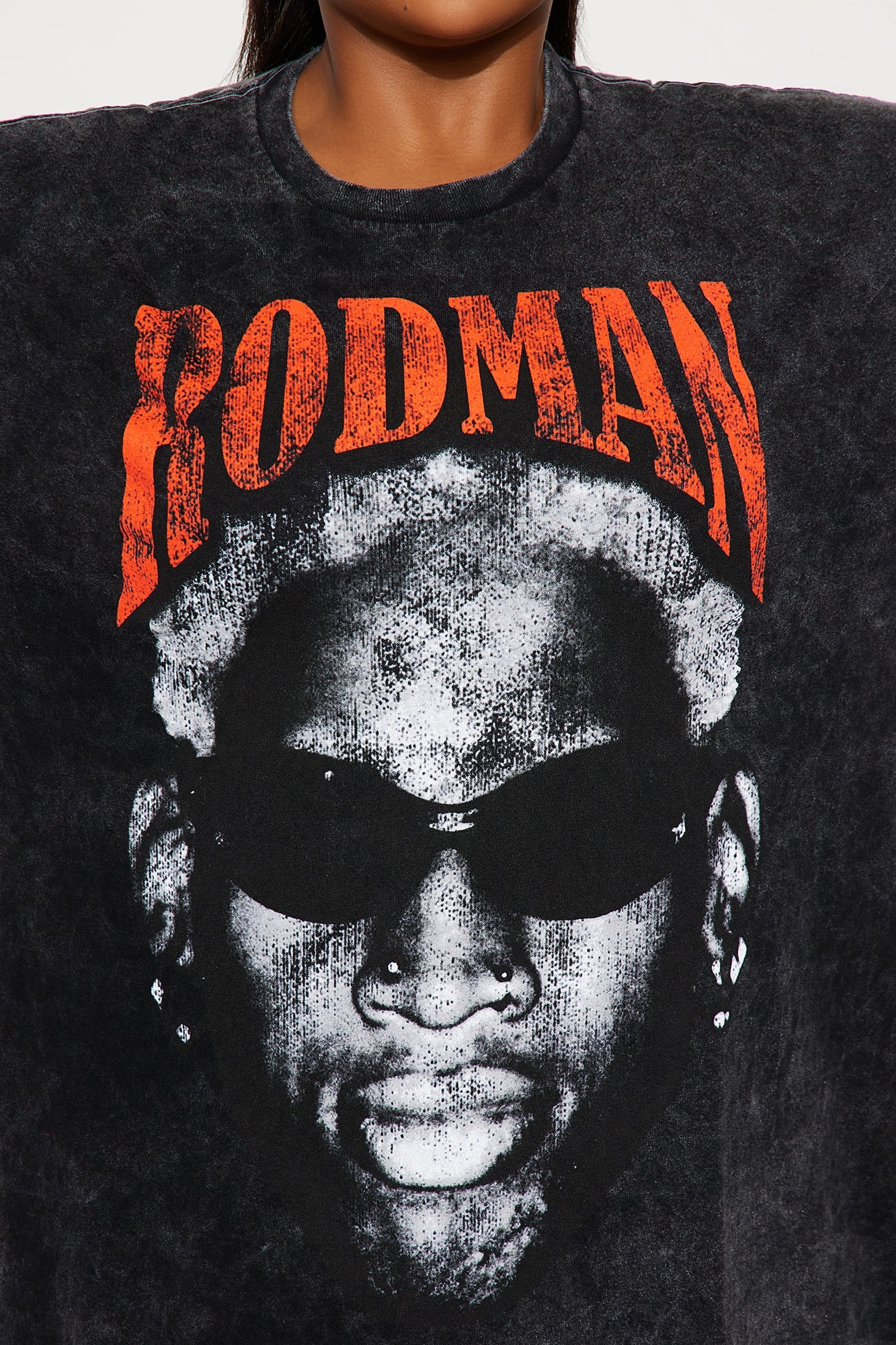 Dennis Rodman Rules Washed Long Sleeve Tee - Black Wash