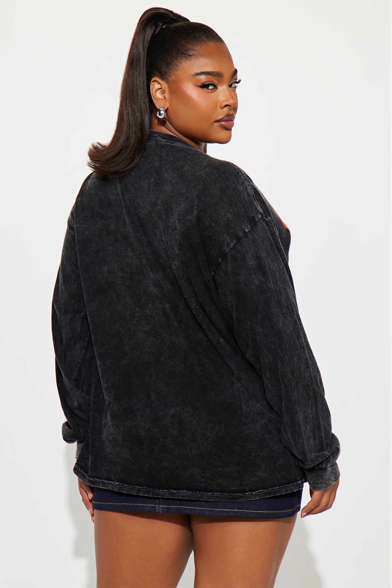 Dennis Rodman Rules Washed Long Sleeve Tee - Black Wash