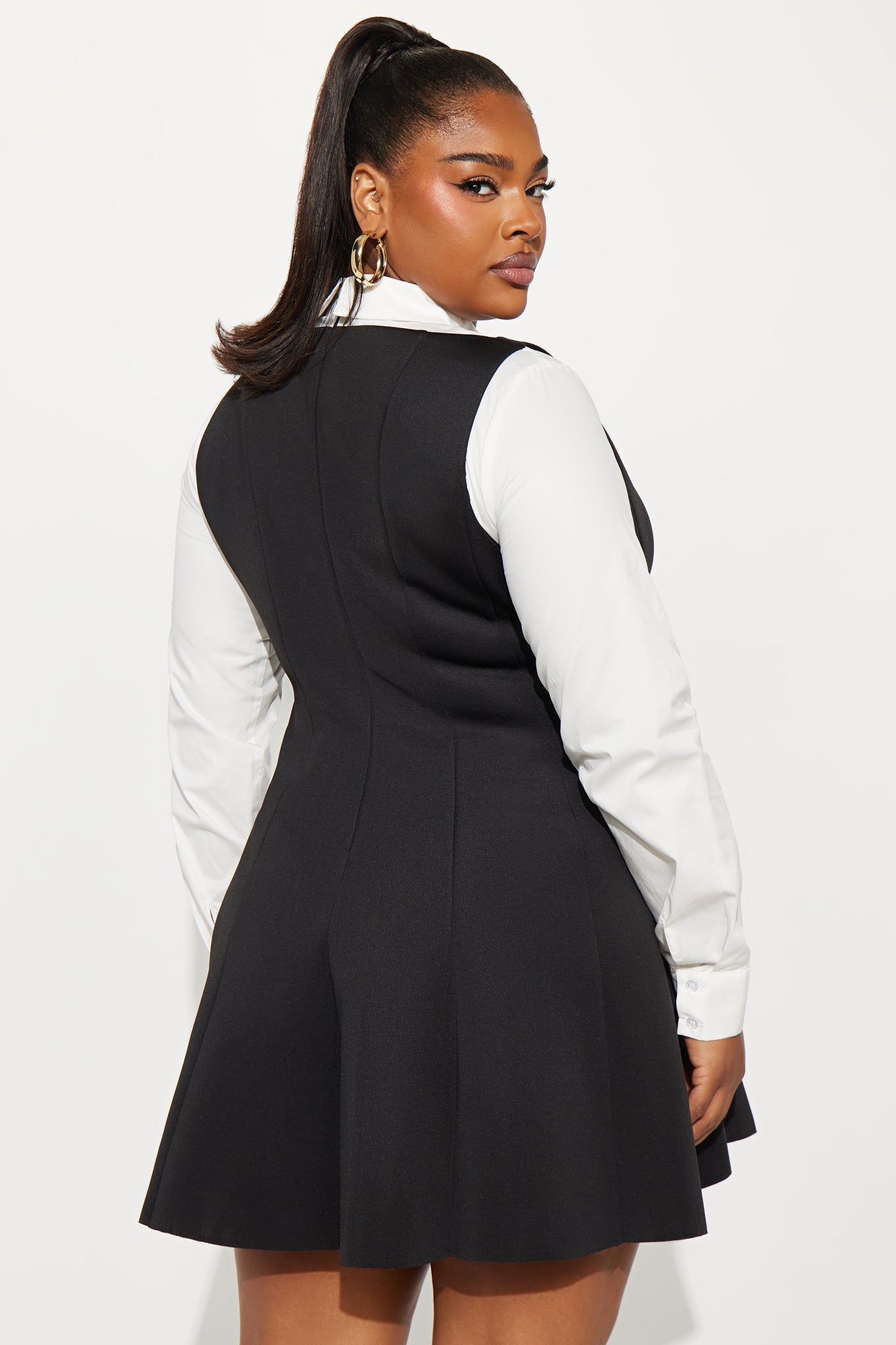 Sunday Looks Long Sleeve Mini Dress - Black