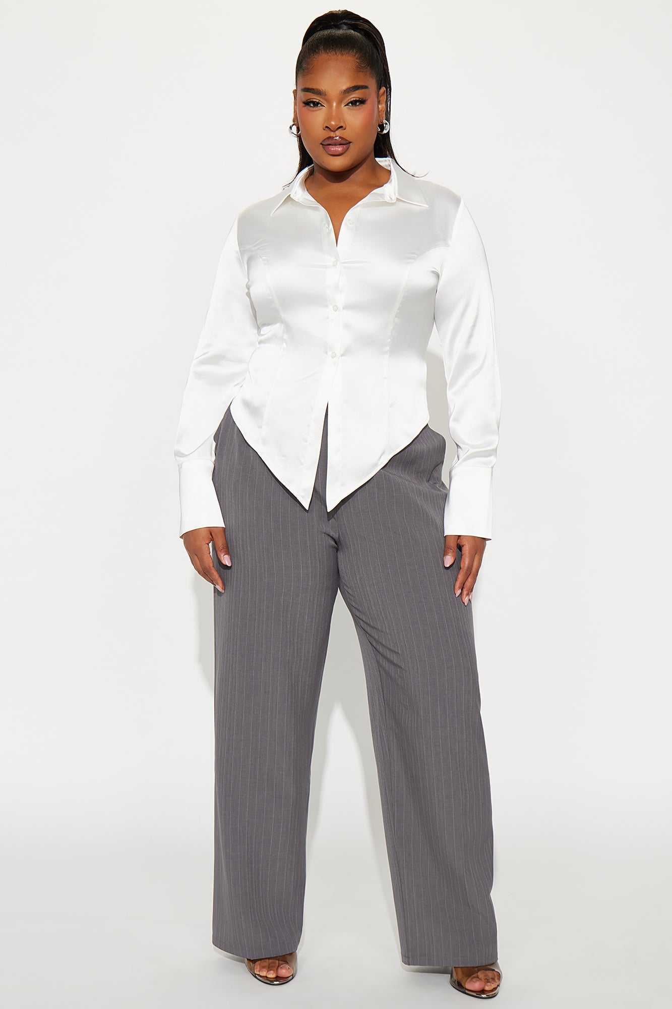 Emotionally Expensive Satin Shirt - White