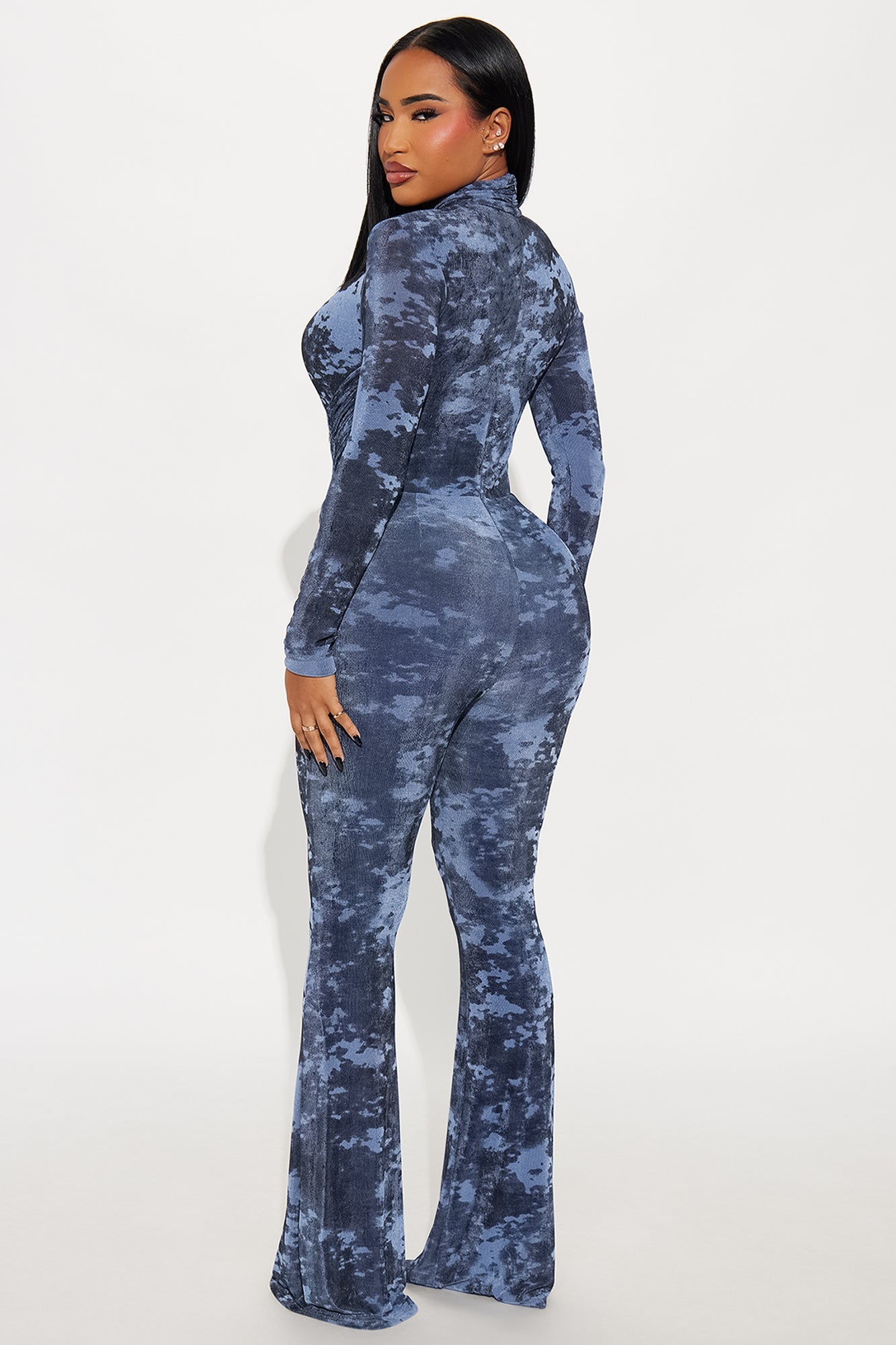 Violetta Flare Leg Jumpsuit - Blue/combo