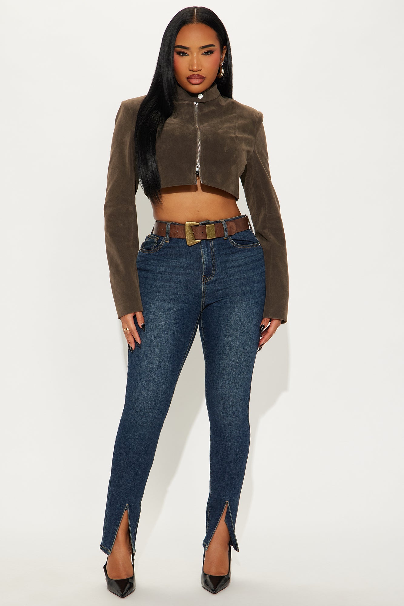 Strut Your Stuff Split Hem Skinny Jean - Dark Wash