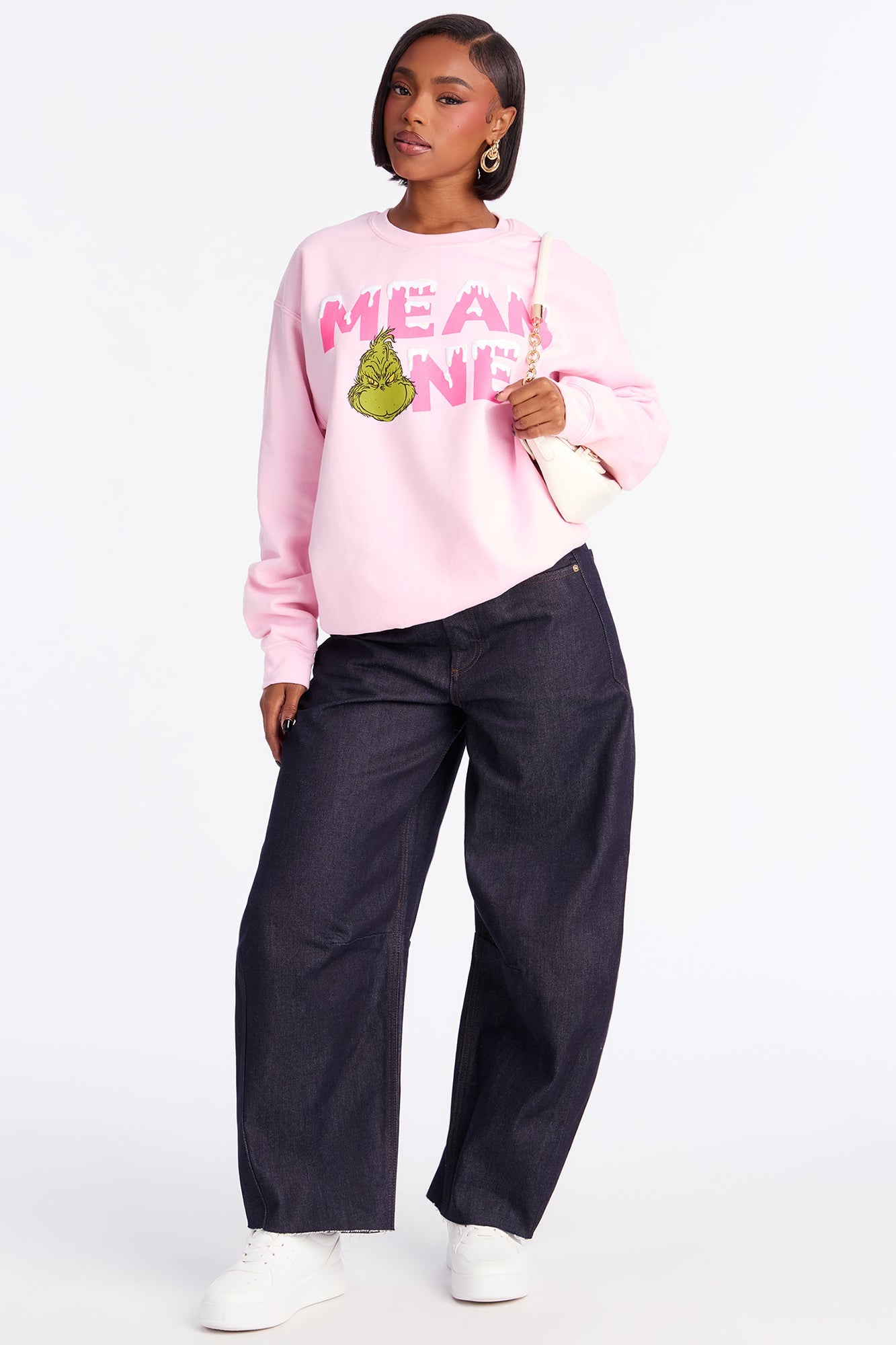 The Grinch You're A Mean One Sweatshirt - Pink