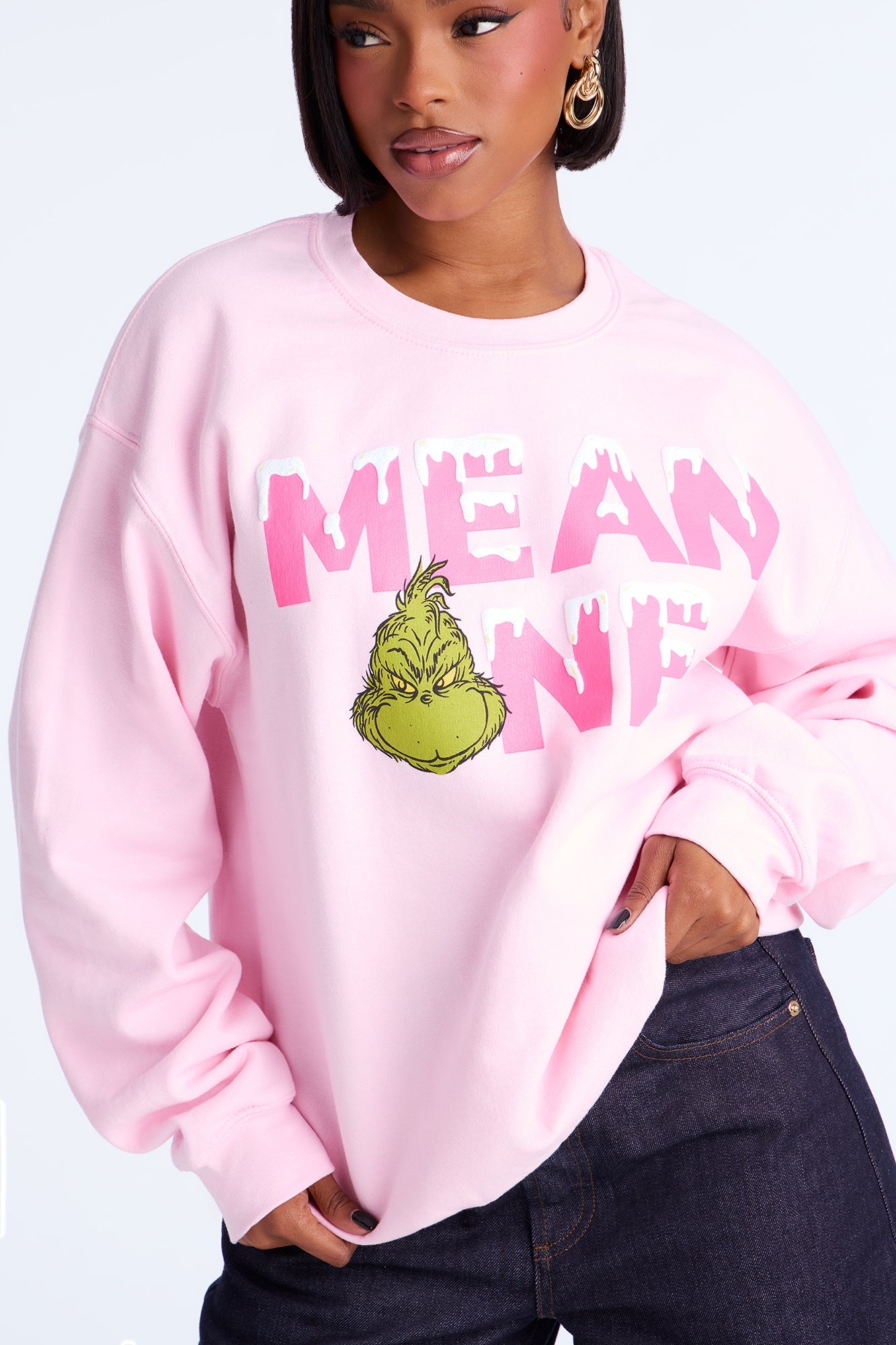 The Grinch You're A Mean One Sweatshirt - Pink