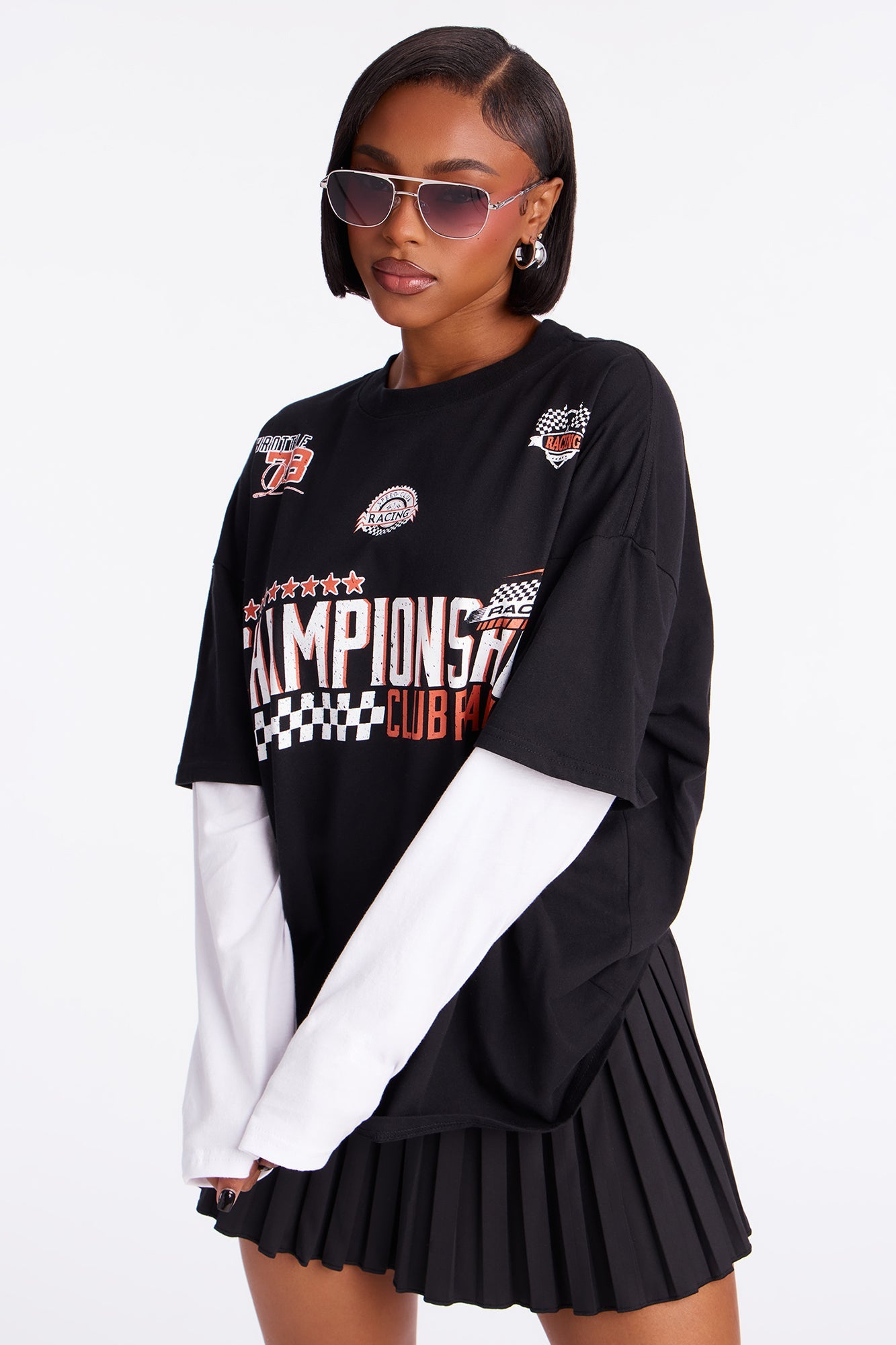 Championship Club Racing Love Sleeve Tee - Black