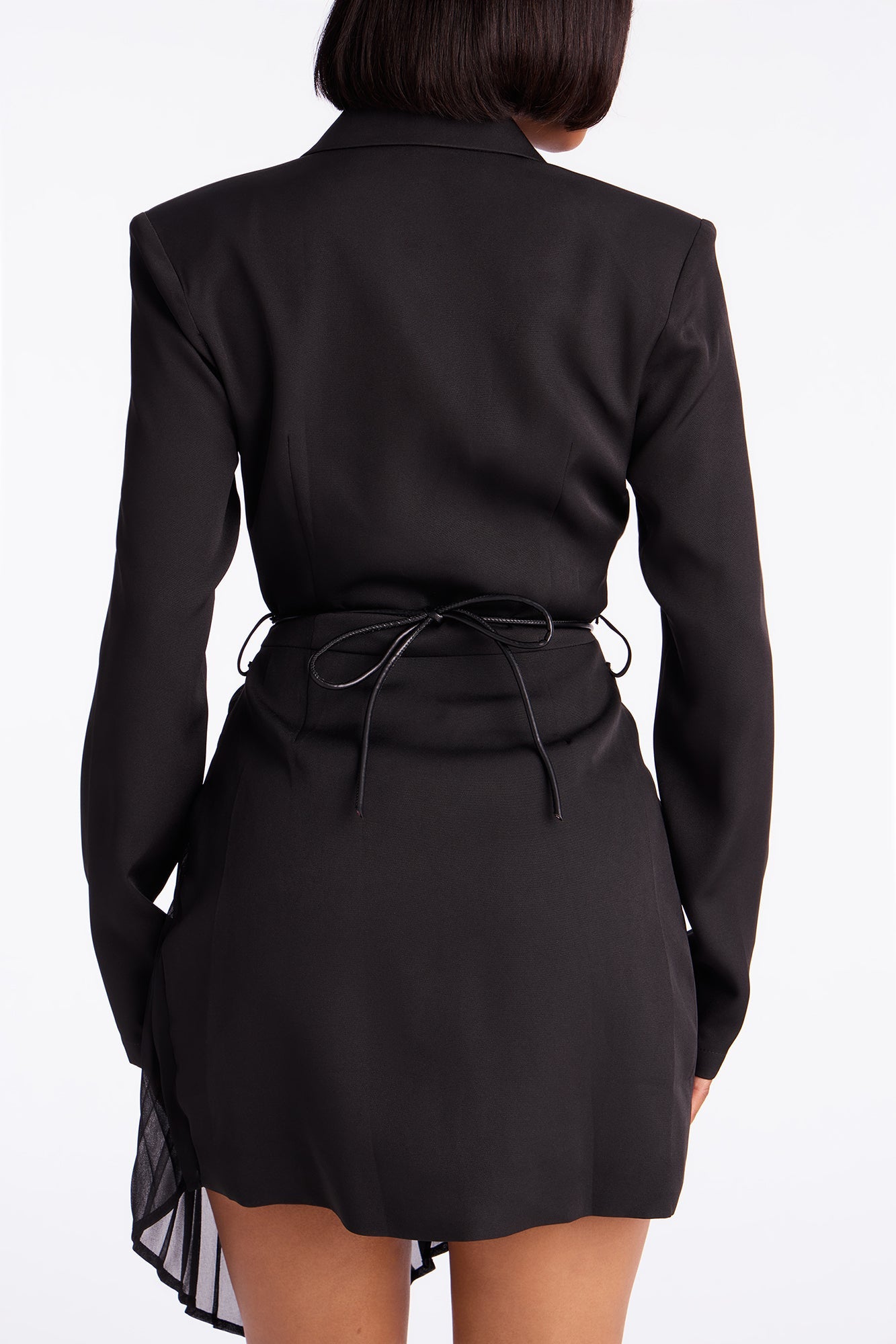 Danika Belted Blazer Mini Dress - Black