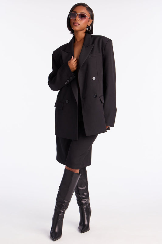 Natalea Blazer Short Set - Black