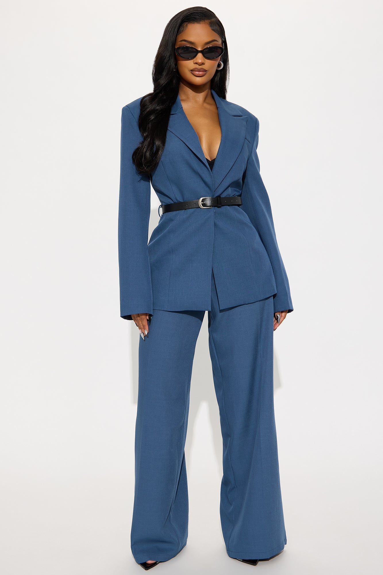 Boss Mentality Crepe Trousers - Blue