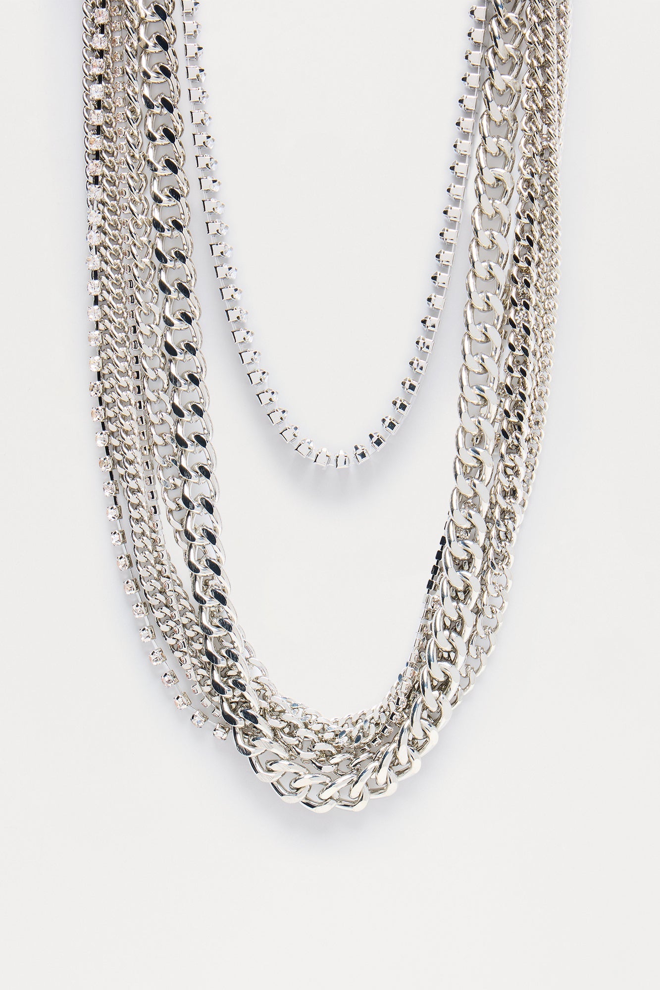 Outta My Mind Layered Necklace - Silver