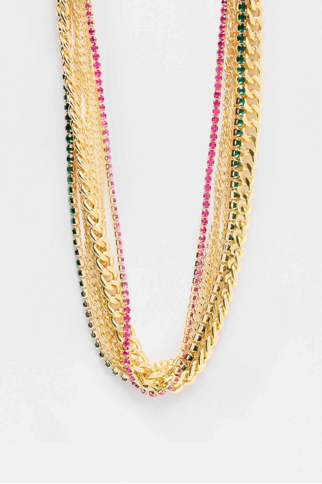 Fun Vibes Only Layered Necklace - Gold/Multi