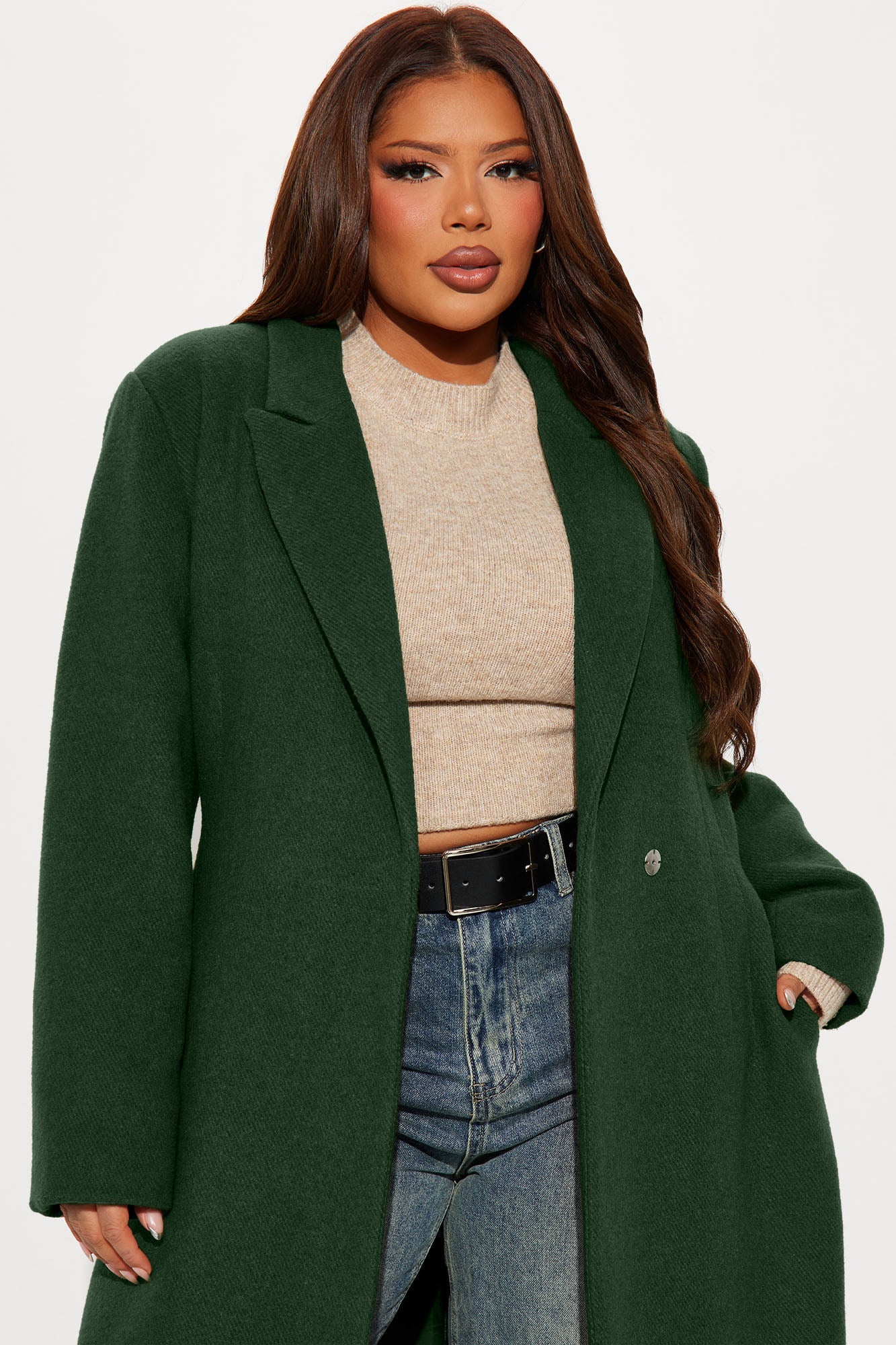 Natalie Wool Trench Coat - Hunter