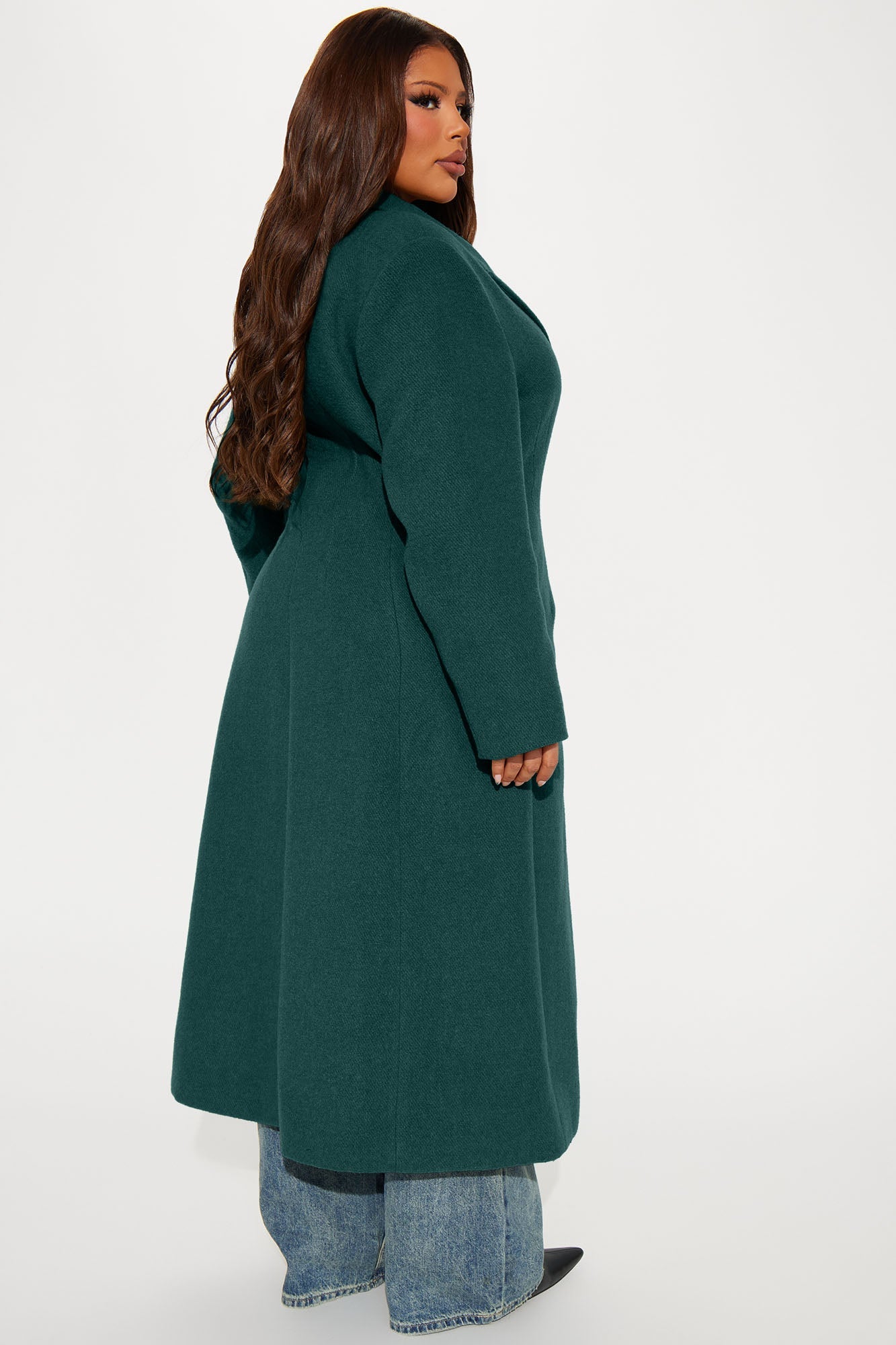 Natalie Wool Trench Coat - Teal
