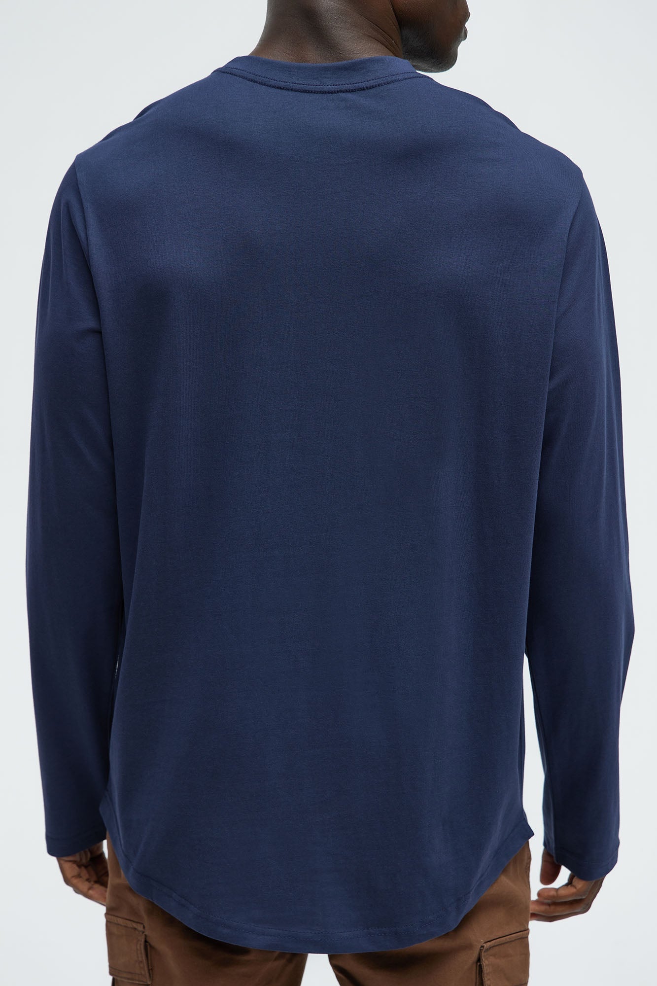 Essential Long Sleeve Scallop Tee - Navy