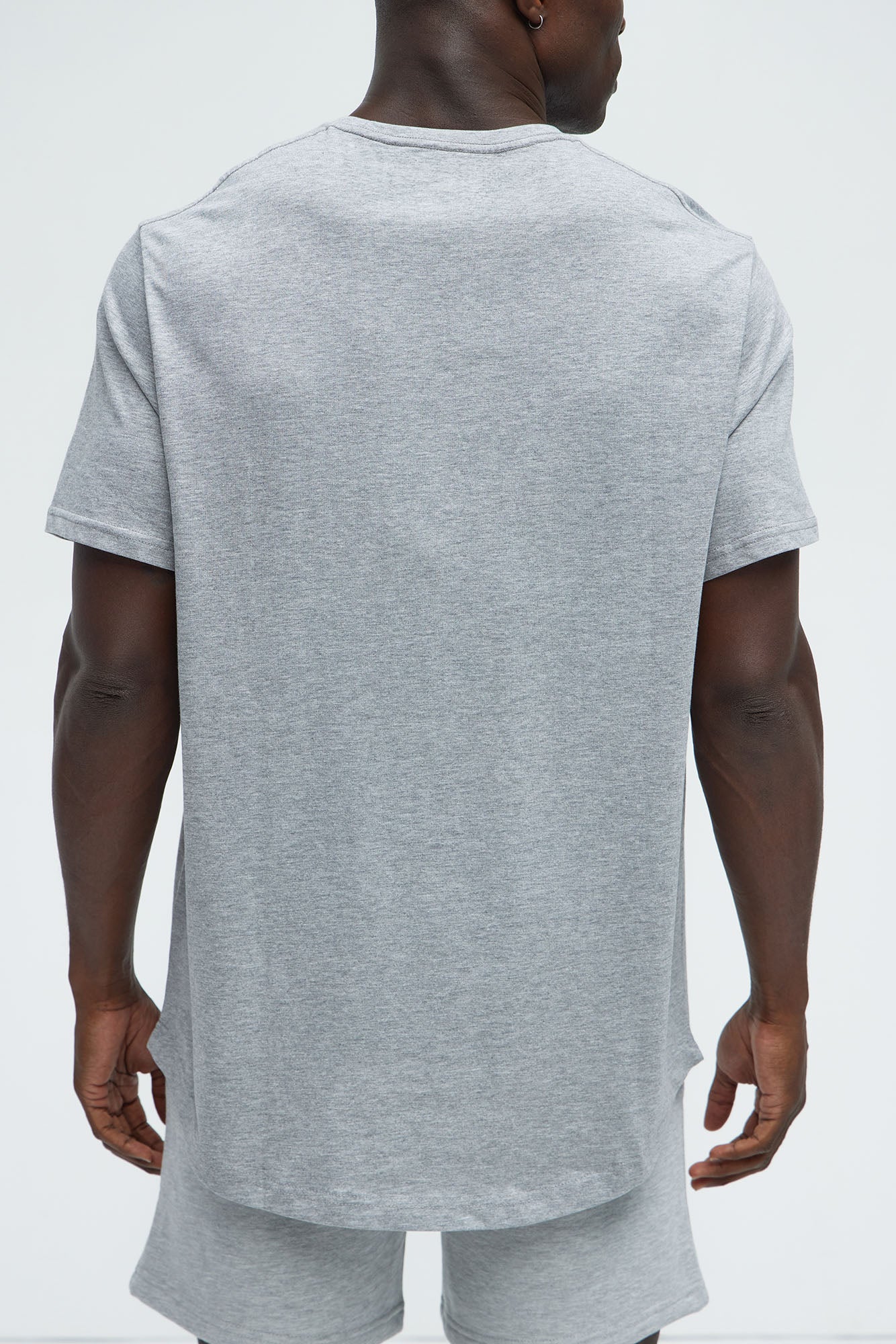Essential Short Sleeve Scallop Crew Tee - HeatherGrey