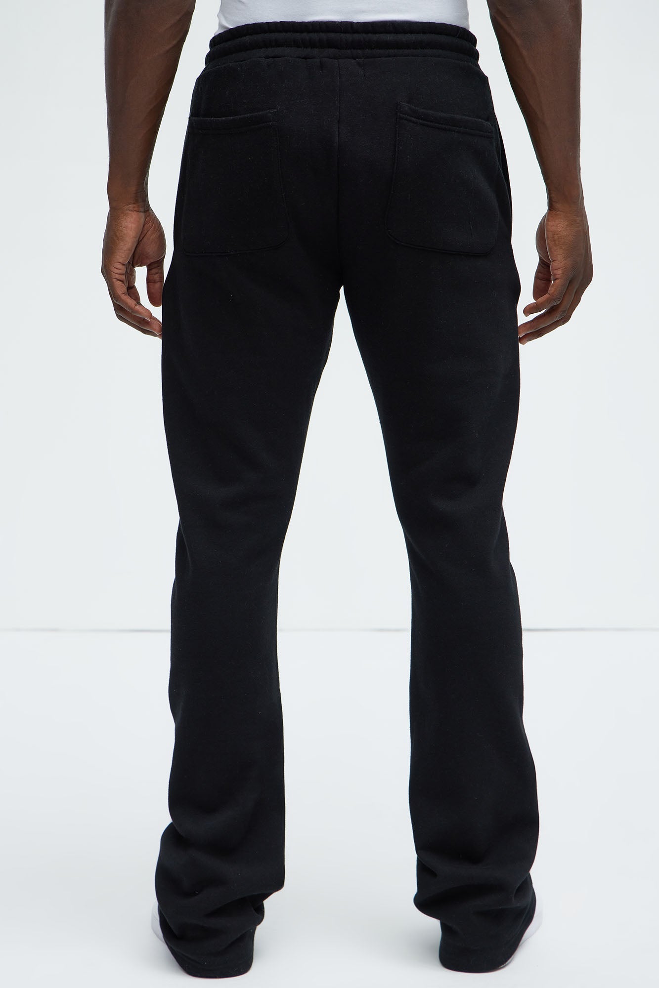 Tyson Skinny Stacked Flare Sweatpant - Black