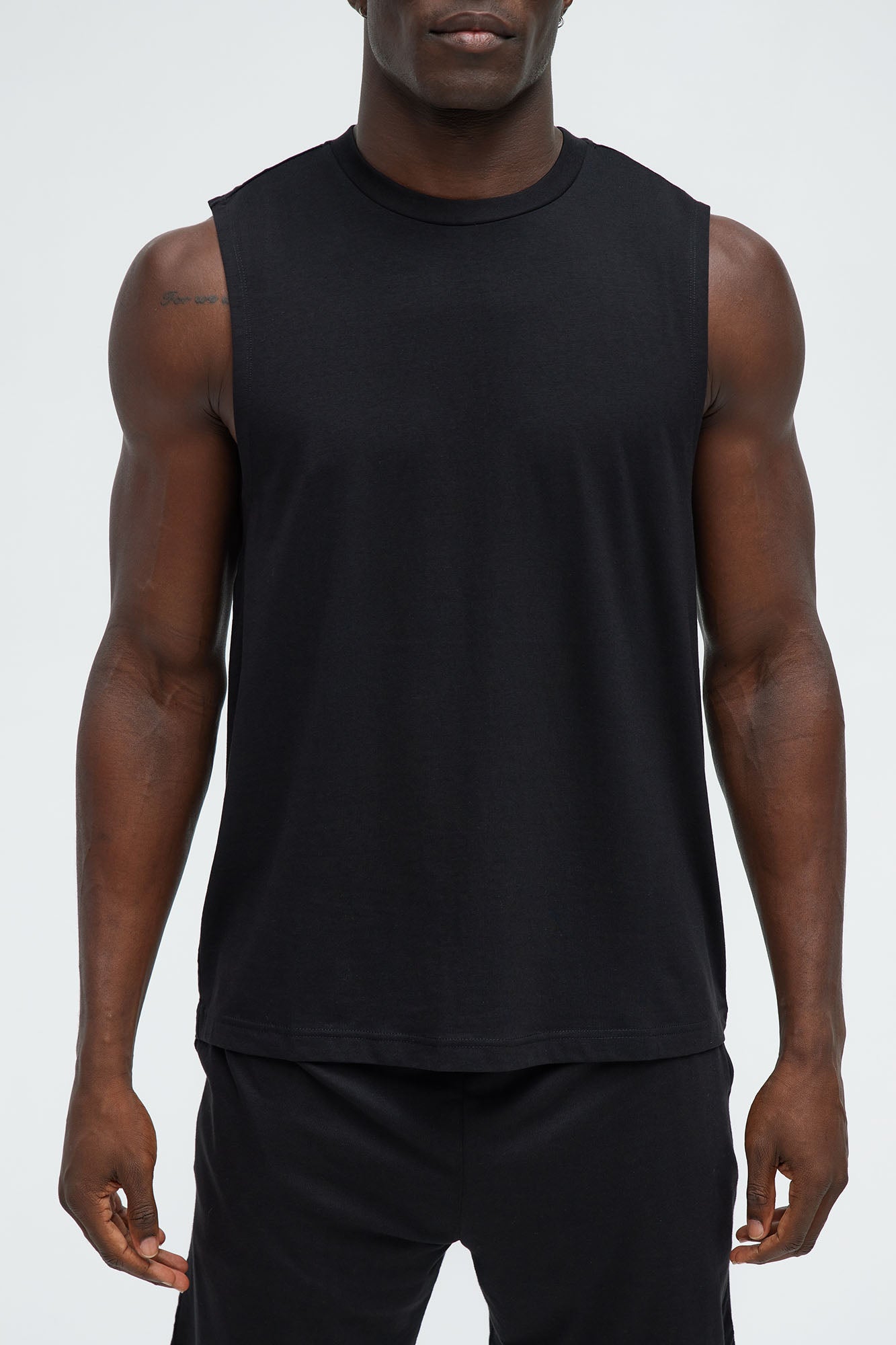Essential Modal Lounge Sleeveless Muscle Tee - Black