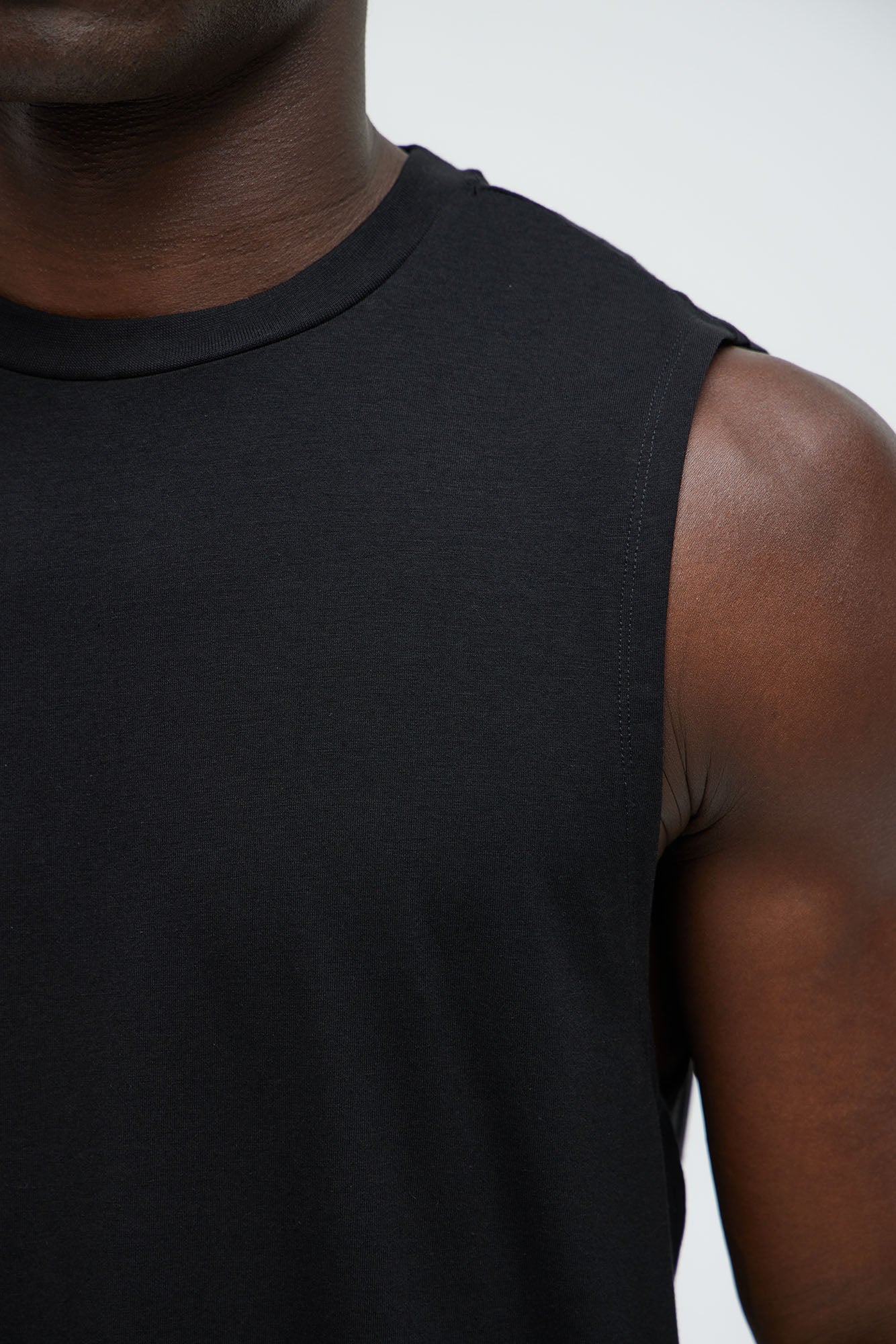 Essential Modal Lounge Sleeveless Muscle Tee - Black