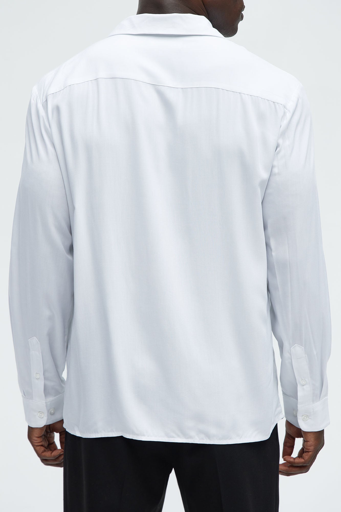 Dawson Relaxed Long Sleeve Button Up Shirt - White
