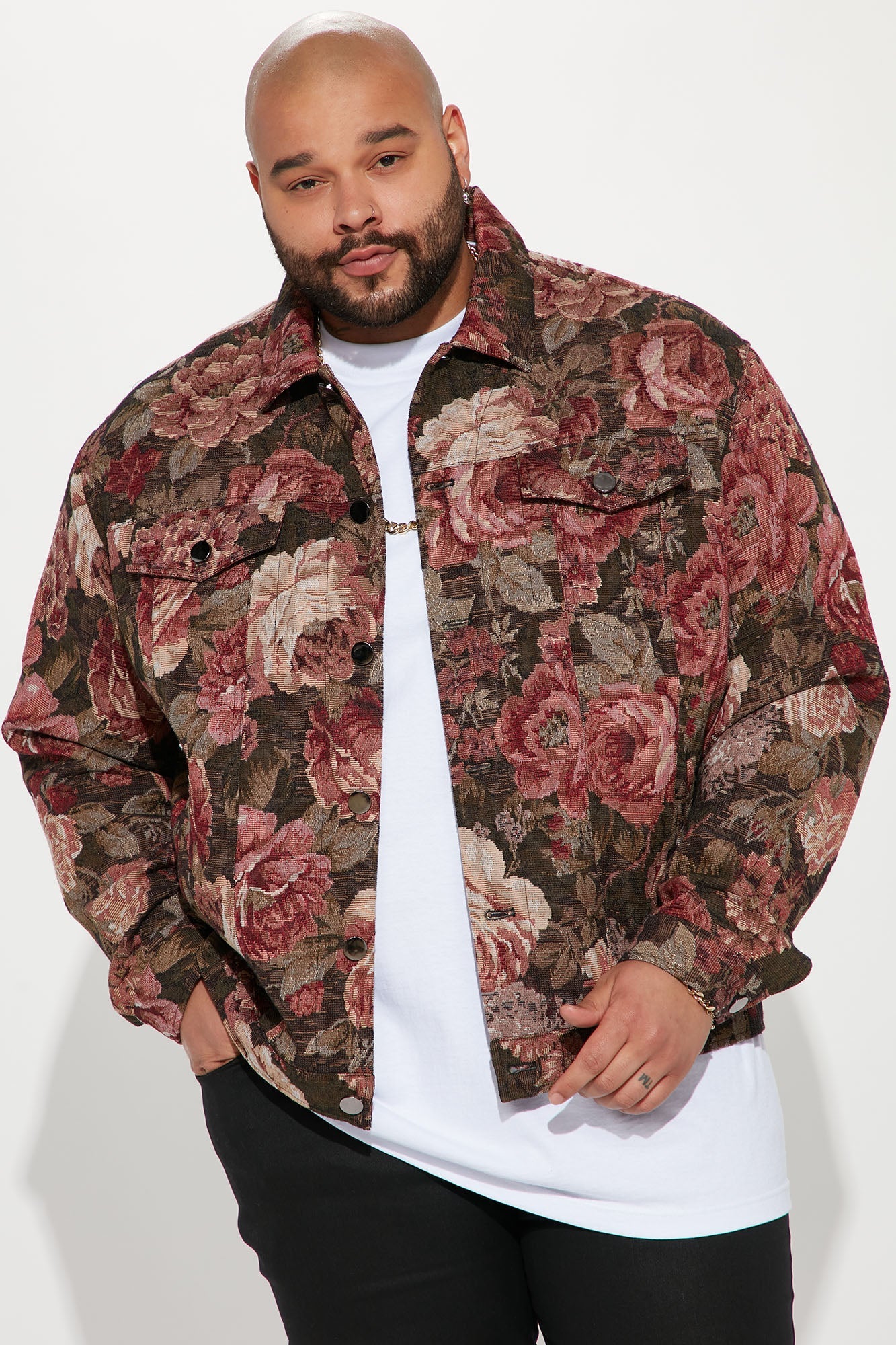 Tapestry Trucker Jacket - Black/Combo