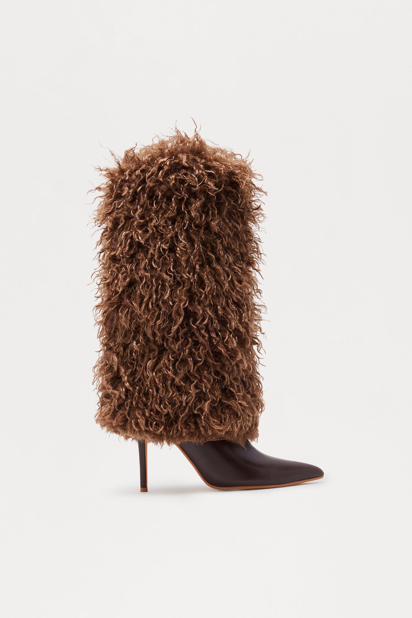 Ames Faux Fur Overlay Boots - Chocolate
