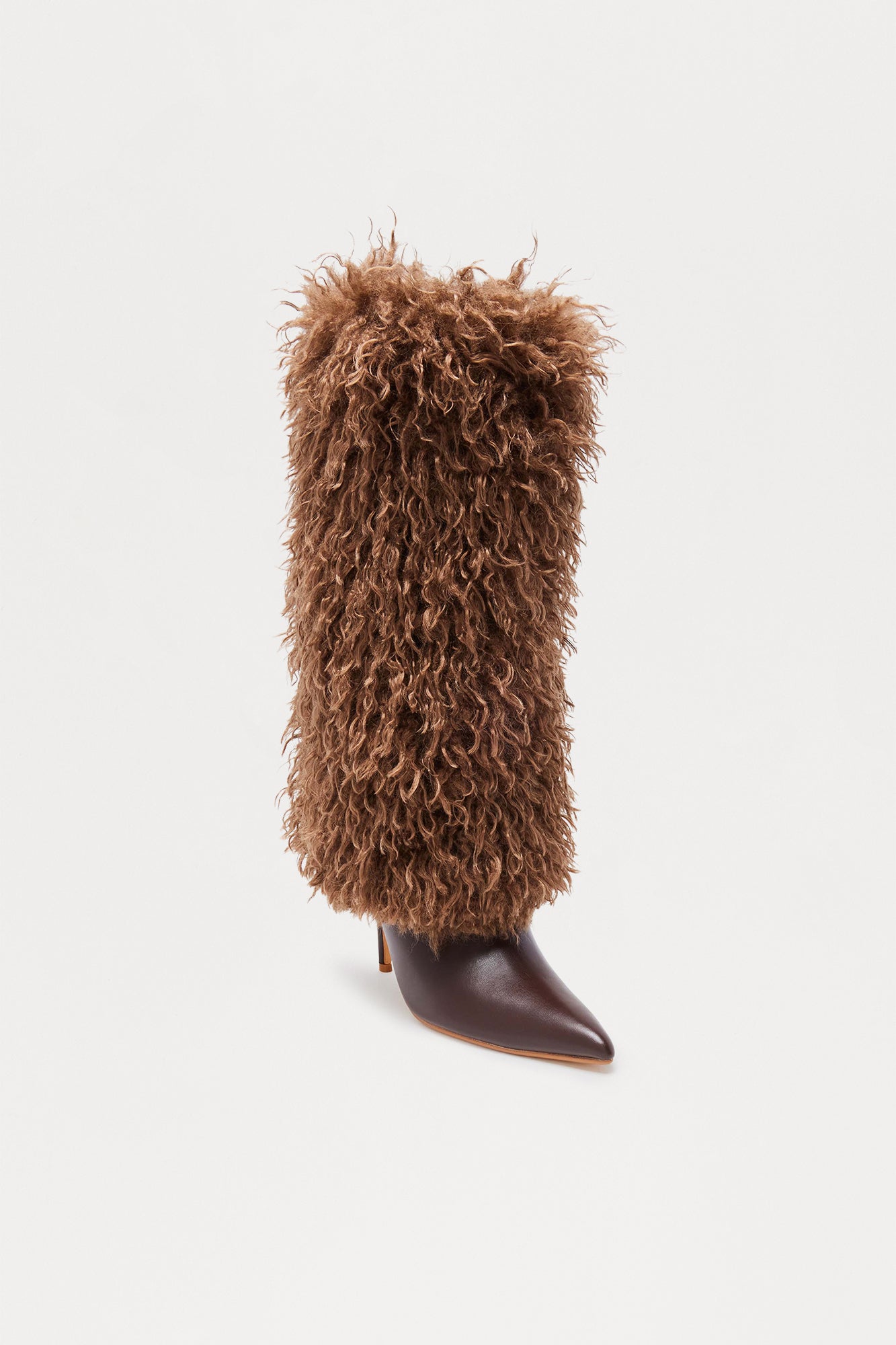 Ames Faux Fur Overlay Boots - Chocolate