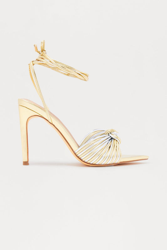 Jadelyn Wrap Up Stiletto Heels - Gold