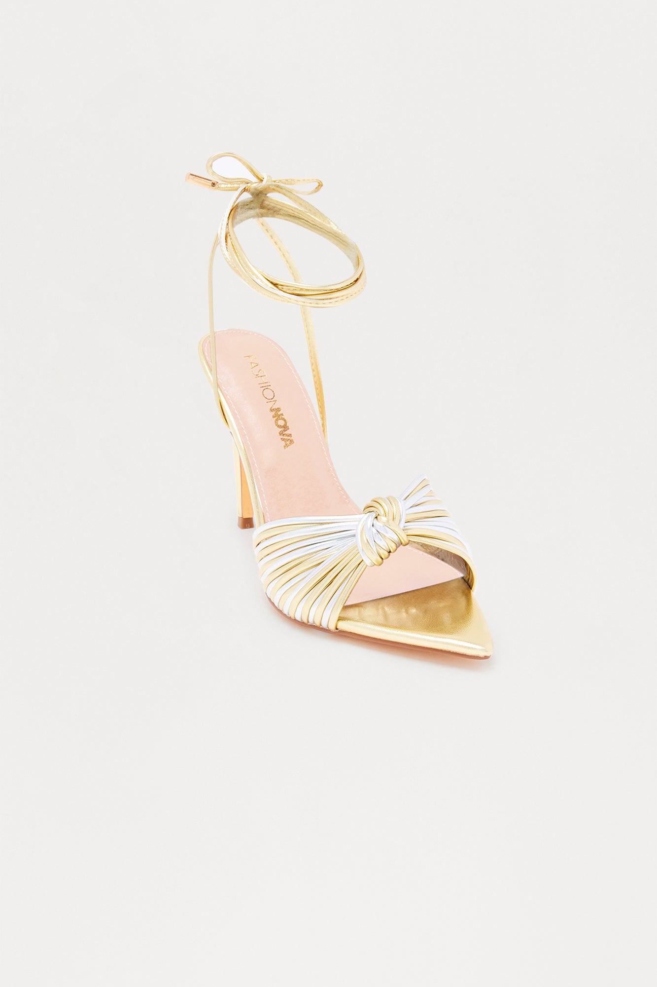 Jadelyn Wrap Up Stiletto Heels - Gold