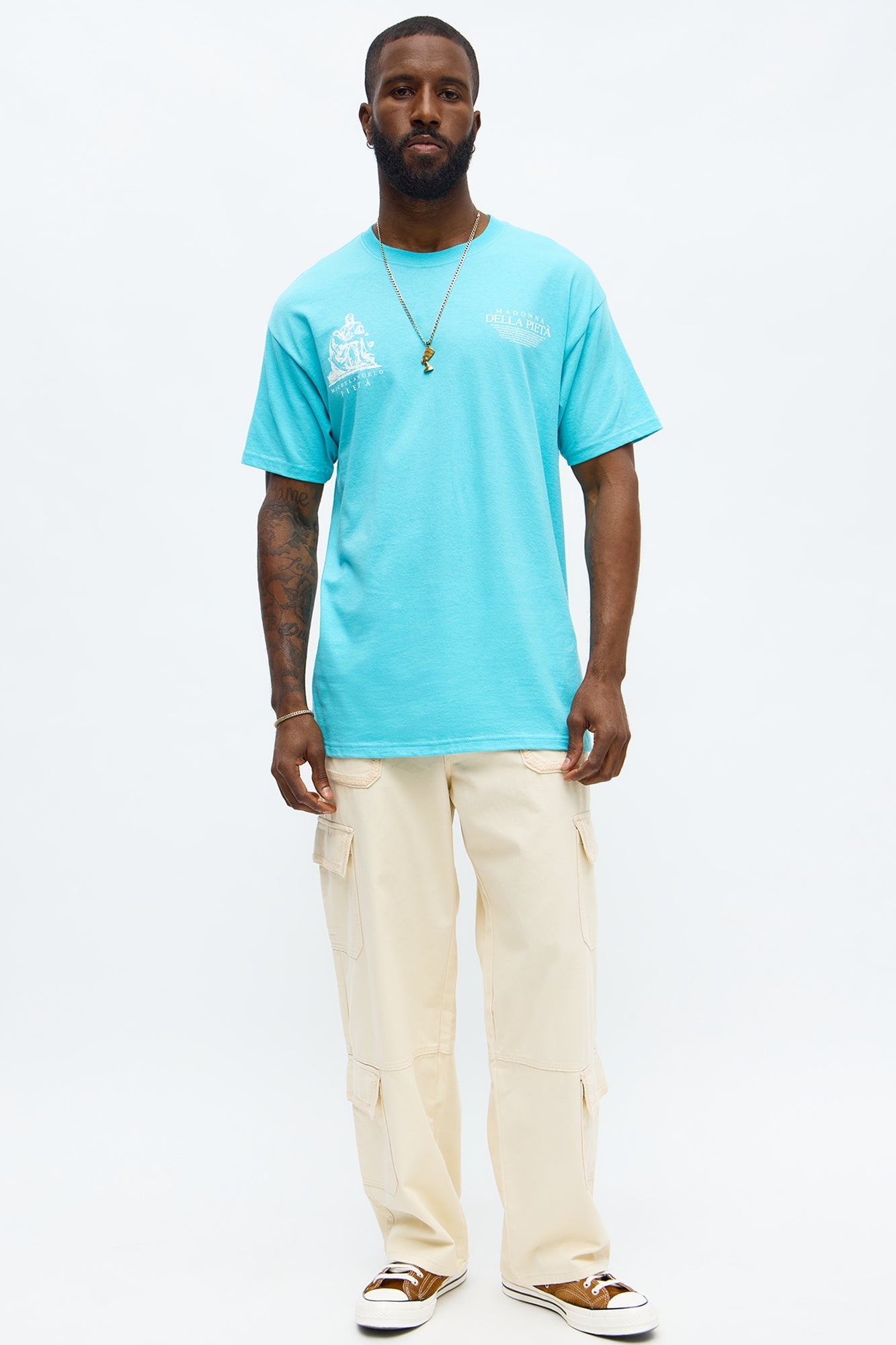 Michelangelo Madonna Short Sleeve Tee - SkyBlue