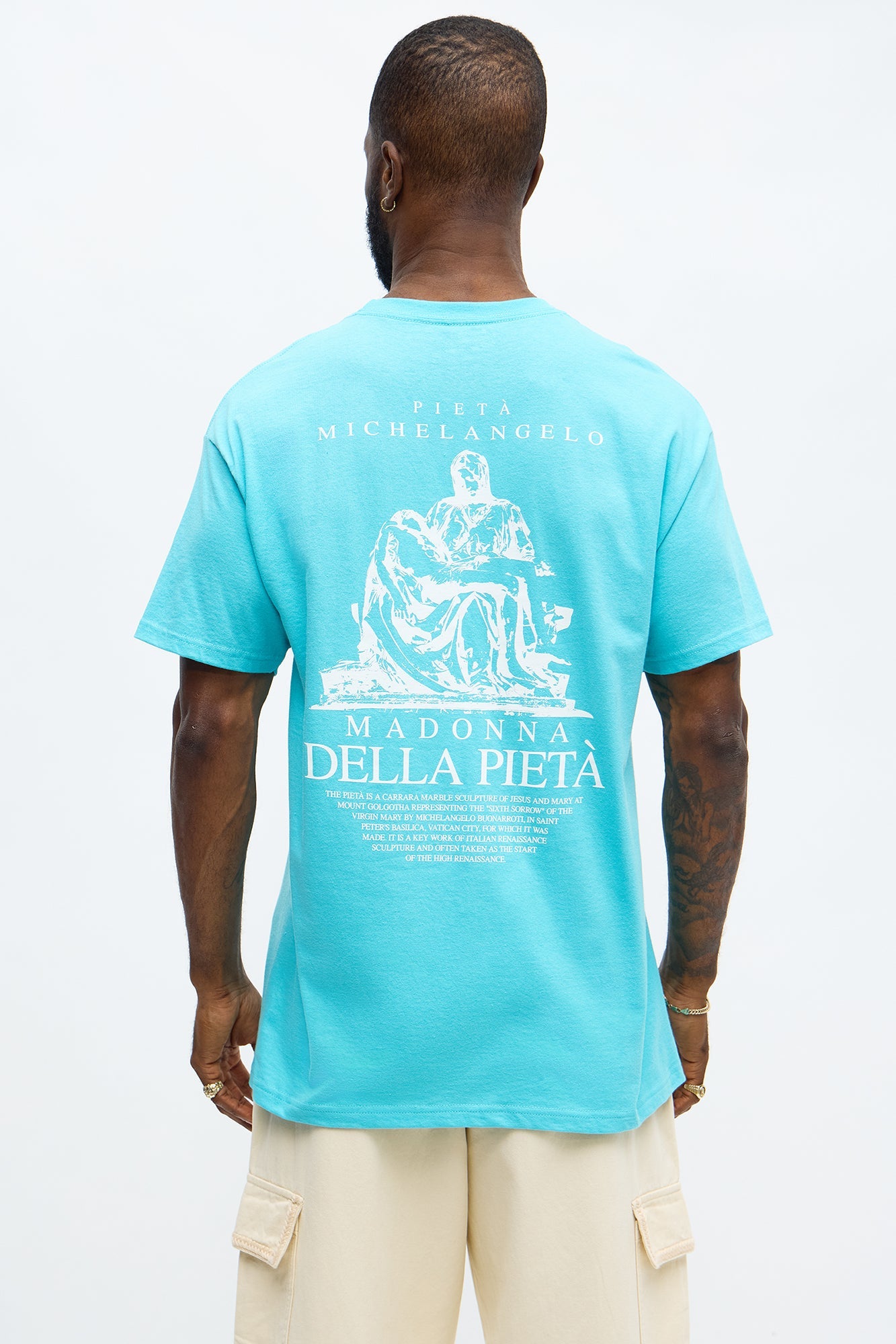 Michelangelo Madonna Short Sleeve Tee - SkyBlue