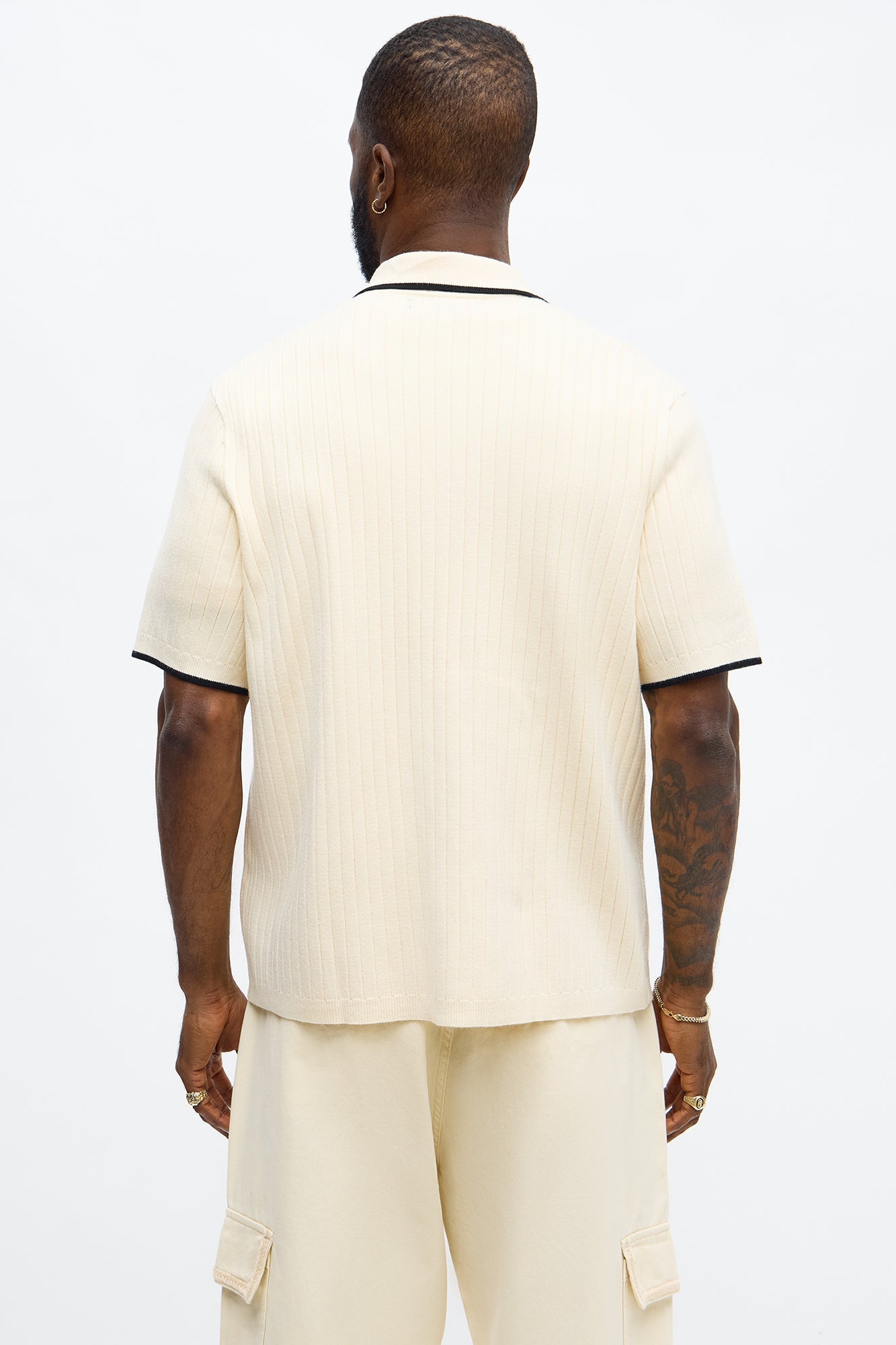 Garrison Knitted Button Up Shirt - Cream