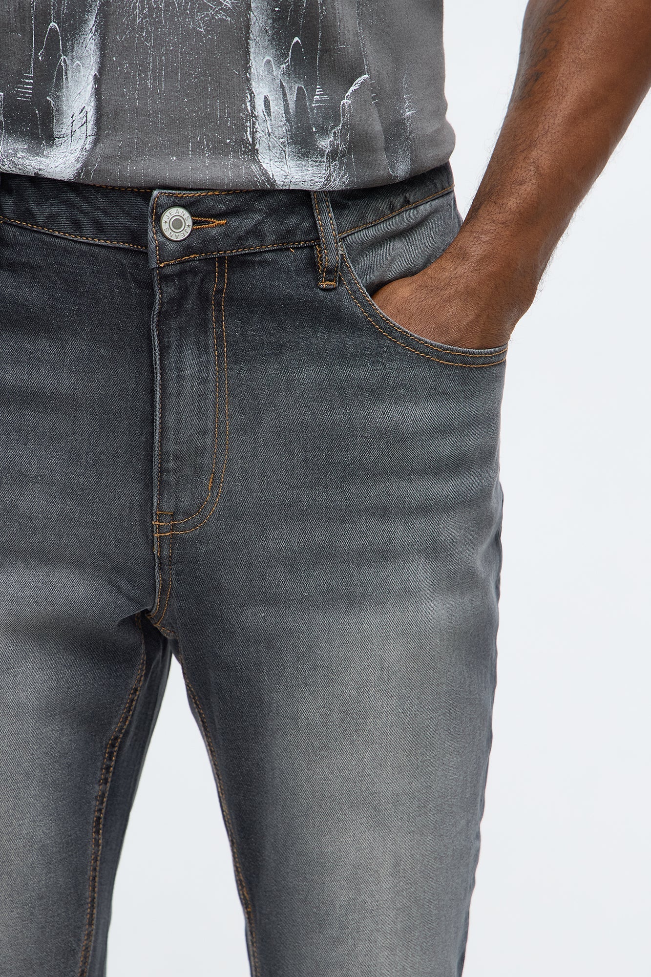 Stacked Skinny Flare Star Of The Show Studded Jean - Black Wash