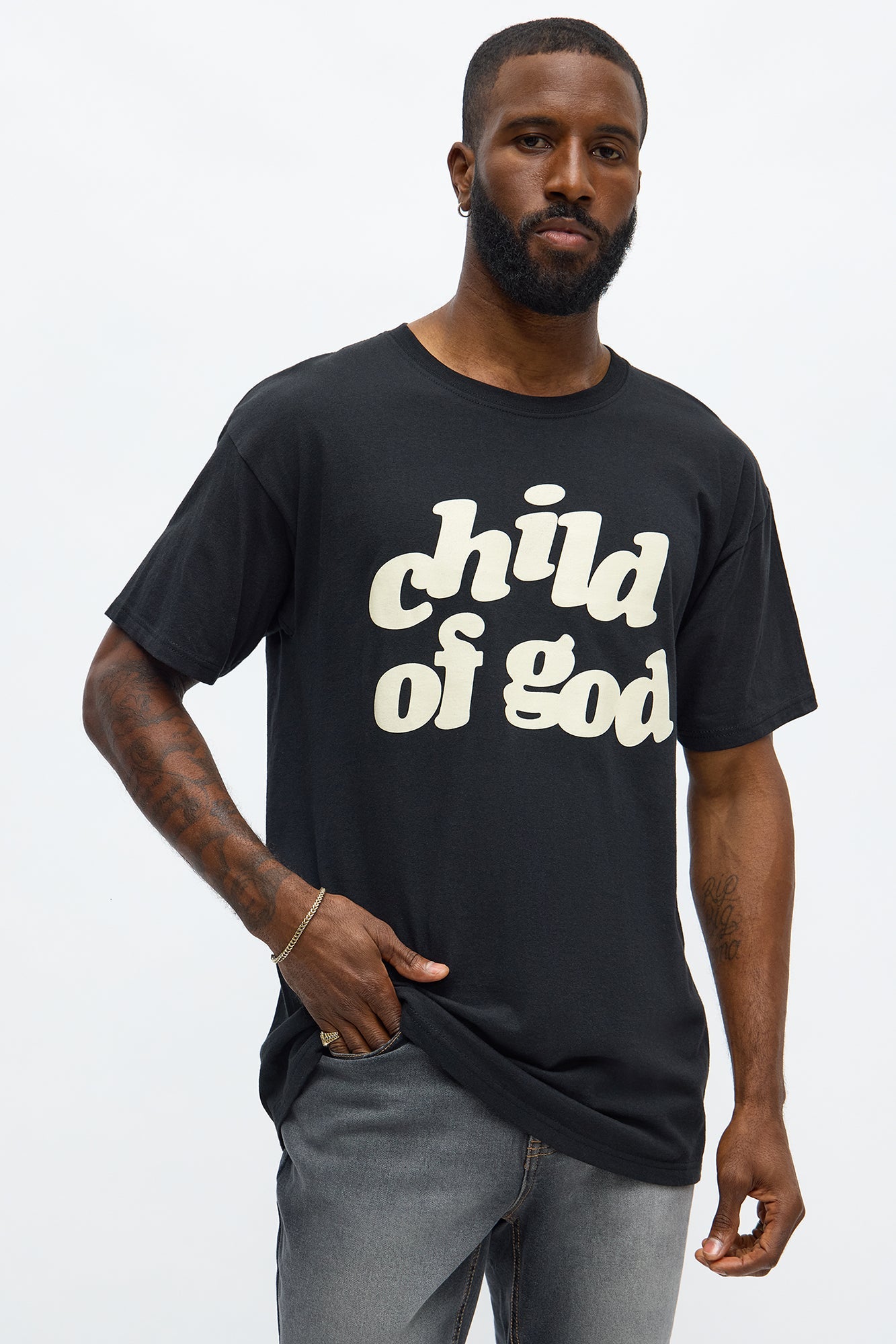 I Am A Child Of God Short Sleeve Tee - Black