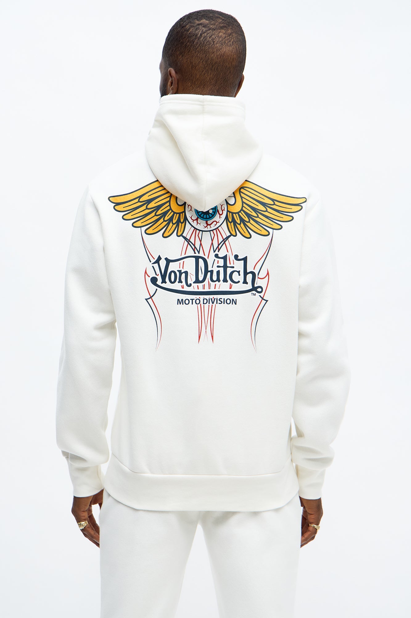 Von Dutch Pinstriped Hoodie - Cream