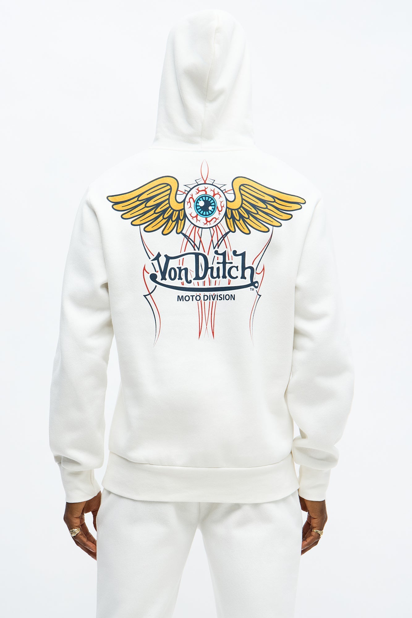 Von Dutch Pinstriped Hoodie - Cream