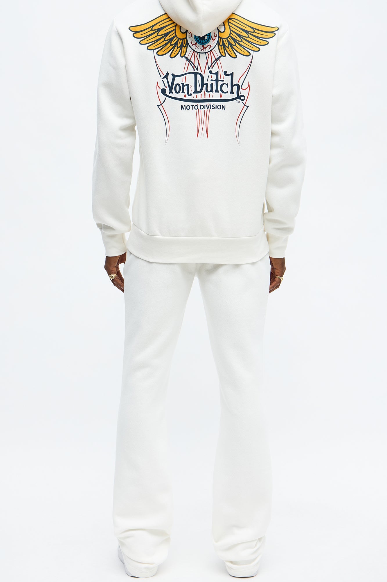 Von Dutch Pinstriped Flared Sweatpants - Cream