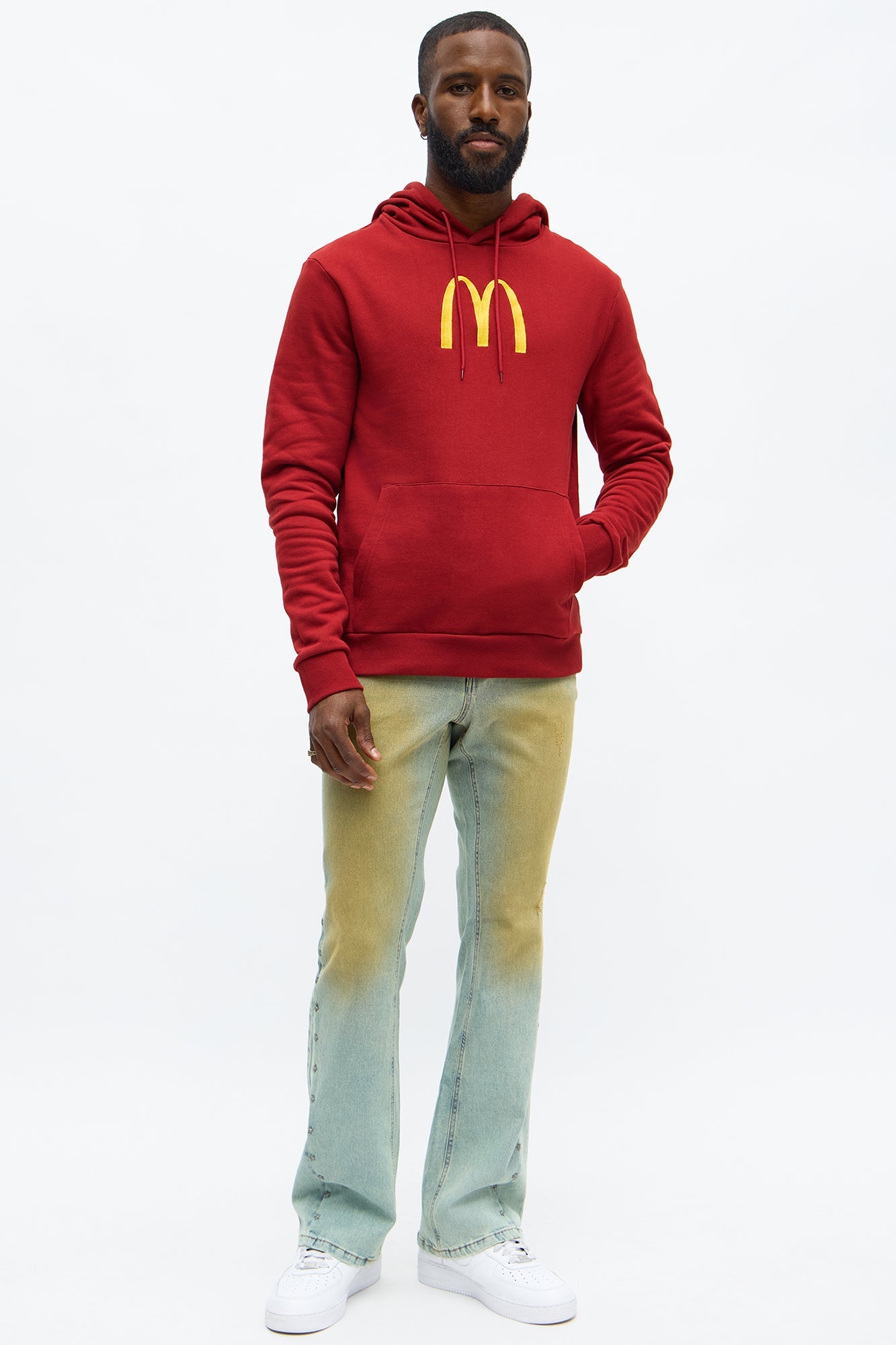 Stacked Skinny Flare Star Of The Show Studded Jean - Vintage Blue Wash